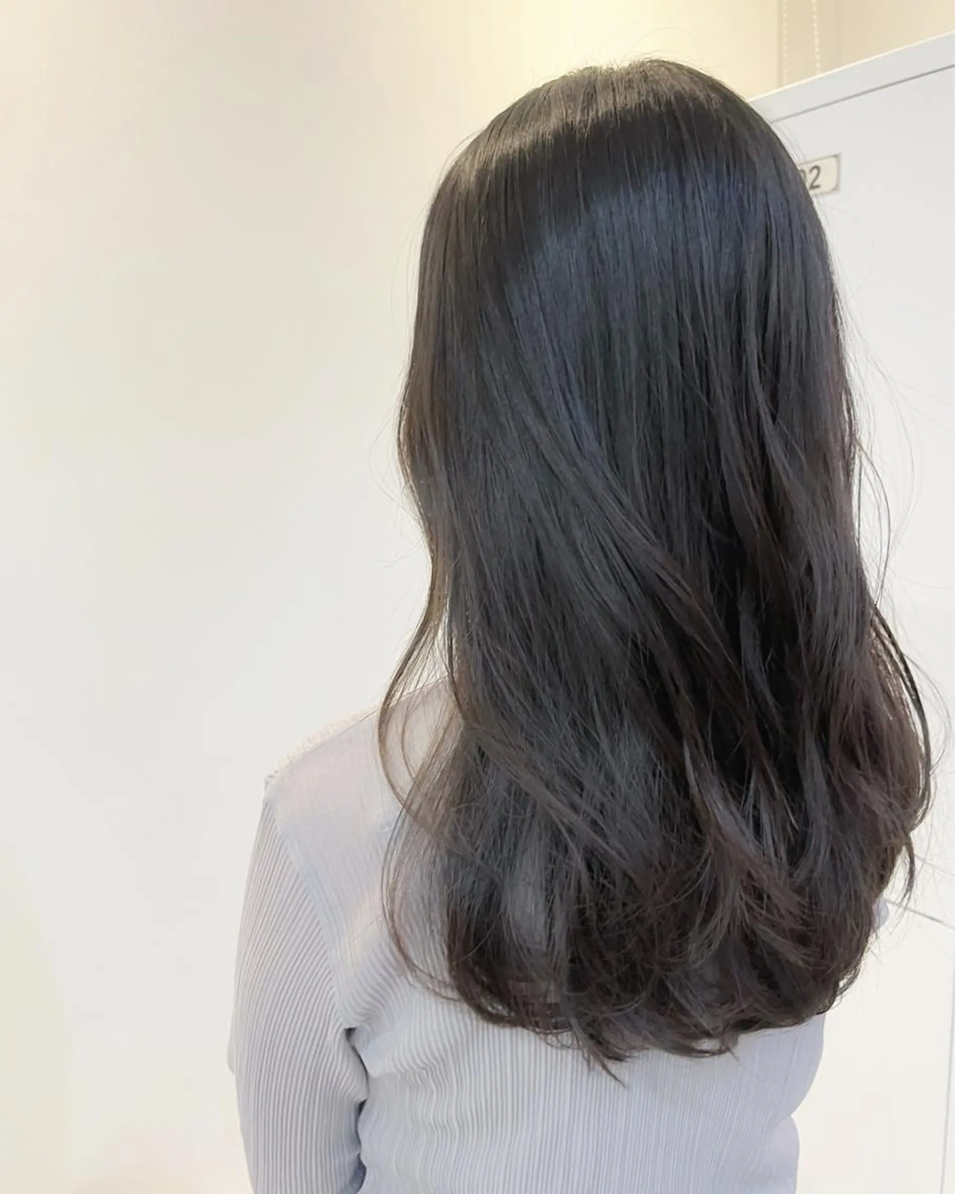 セミロング ミルクティーブラウン レイヤーカット カット ヘアカラー トリートメント おがわ ともひさのヘアスタイル