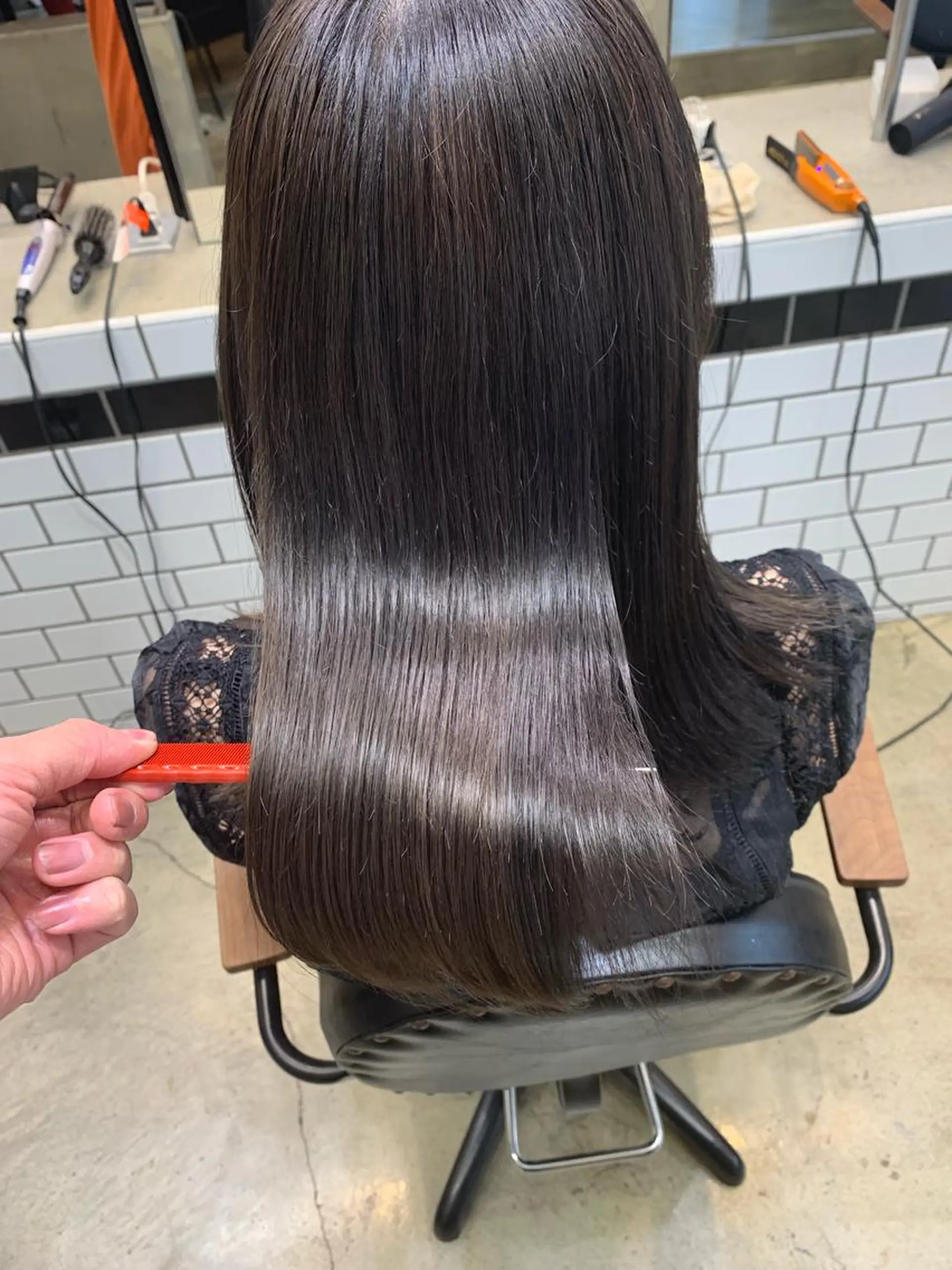 セミロング カラー セミロングパーマ ブリーチ 縮毛矯正 トリートメント 個室サロン　Fbeauty×Spica所属・トップ スタイリストのヘアスタイル