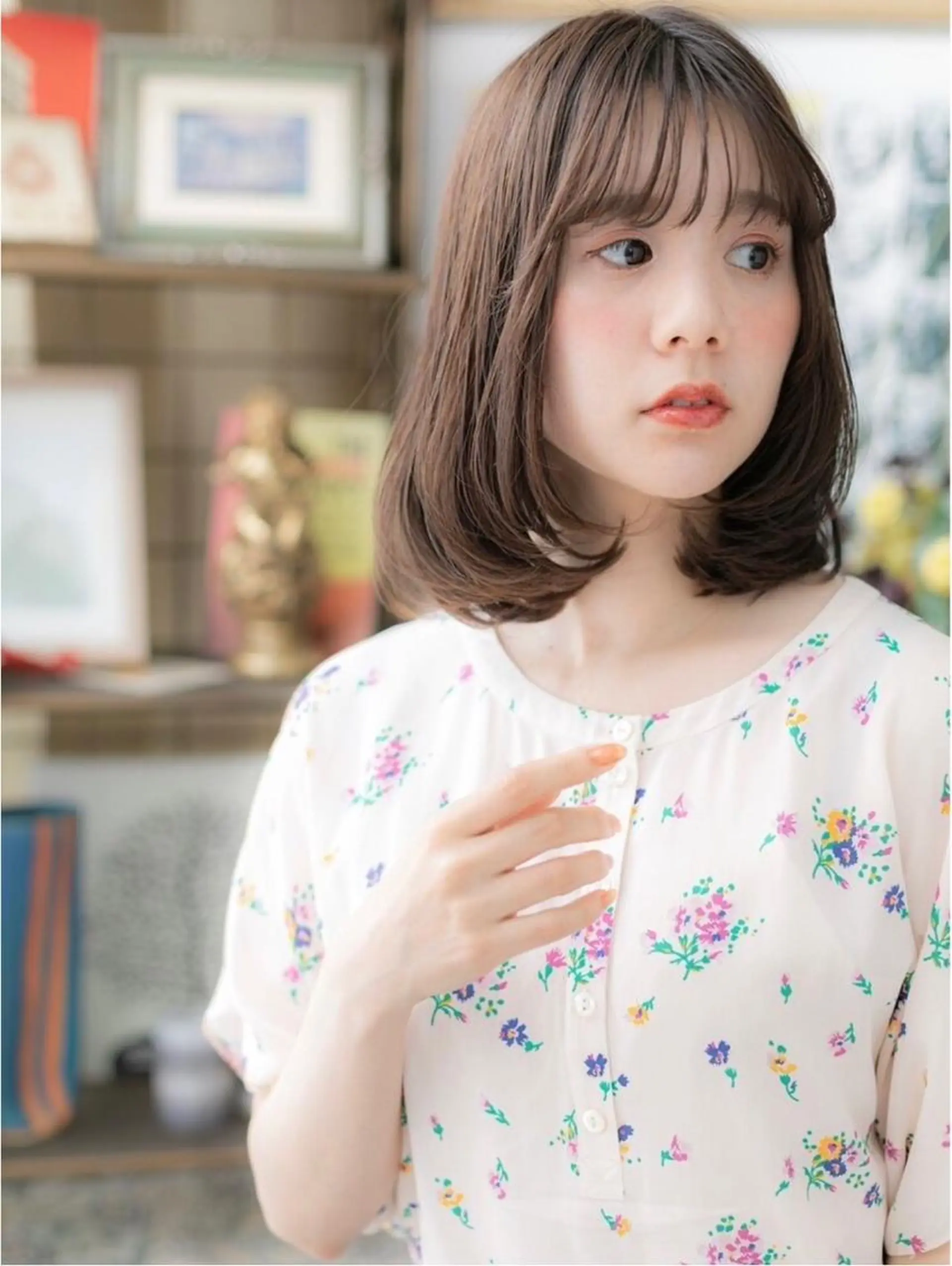 ミディアム パーマ 小顔カット得意🌟 岩渕麻由のヘアスタイル