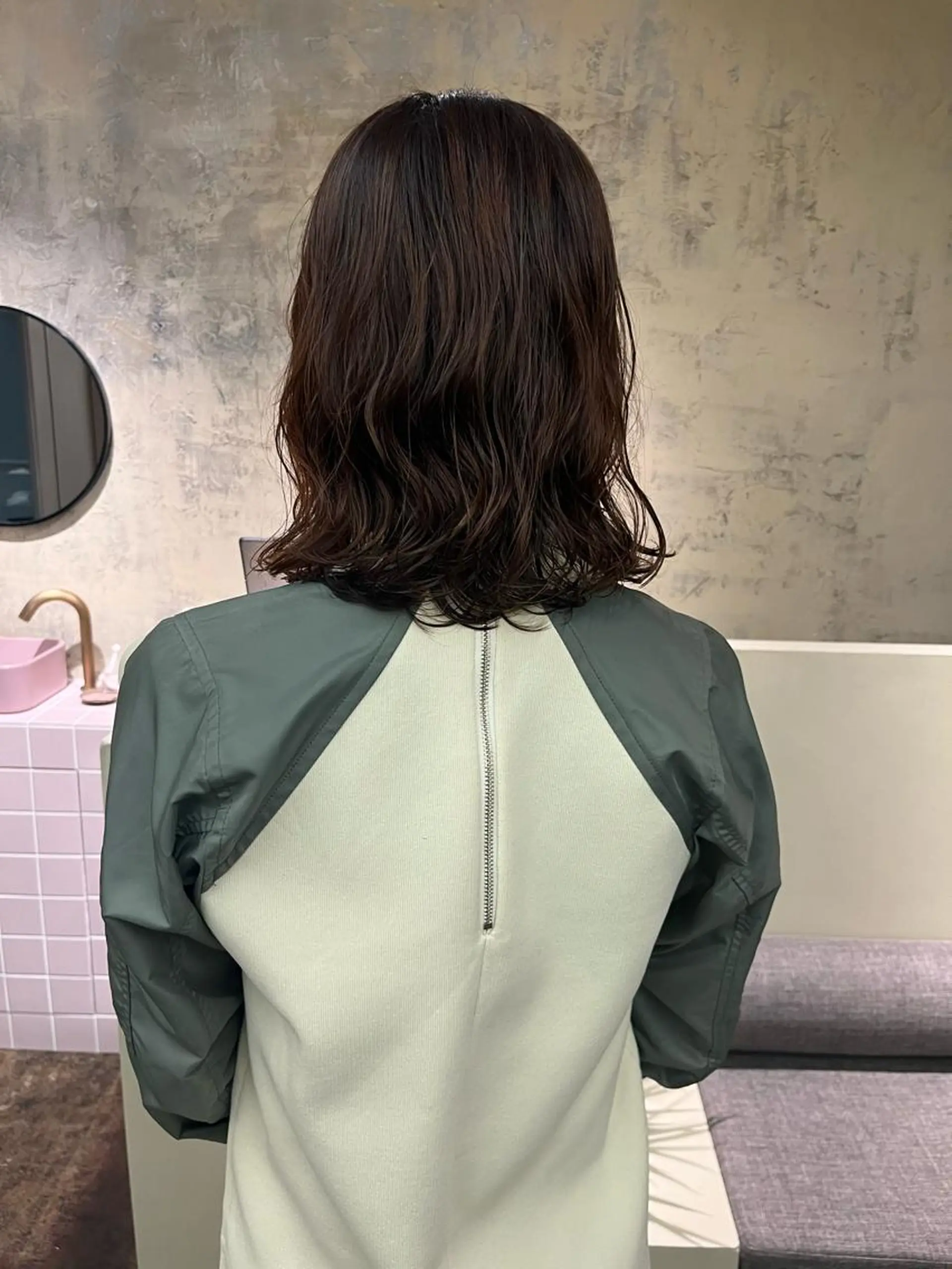 ミディアム パーマ ミディアムパーマ パーマ 西山 紗耶香🪽 透明感カラー/ボブのヘアスタイル