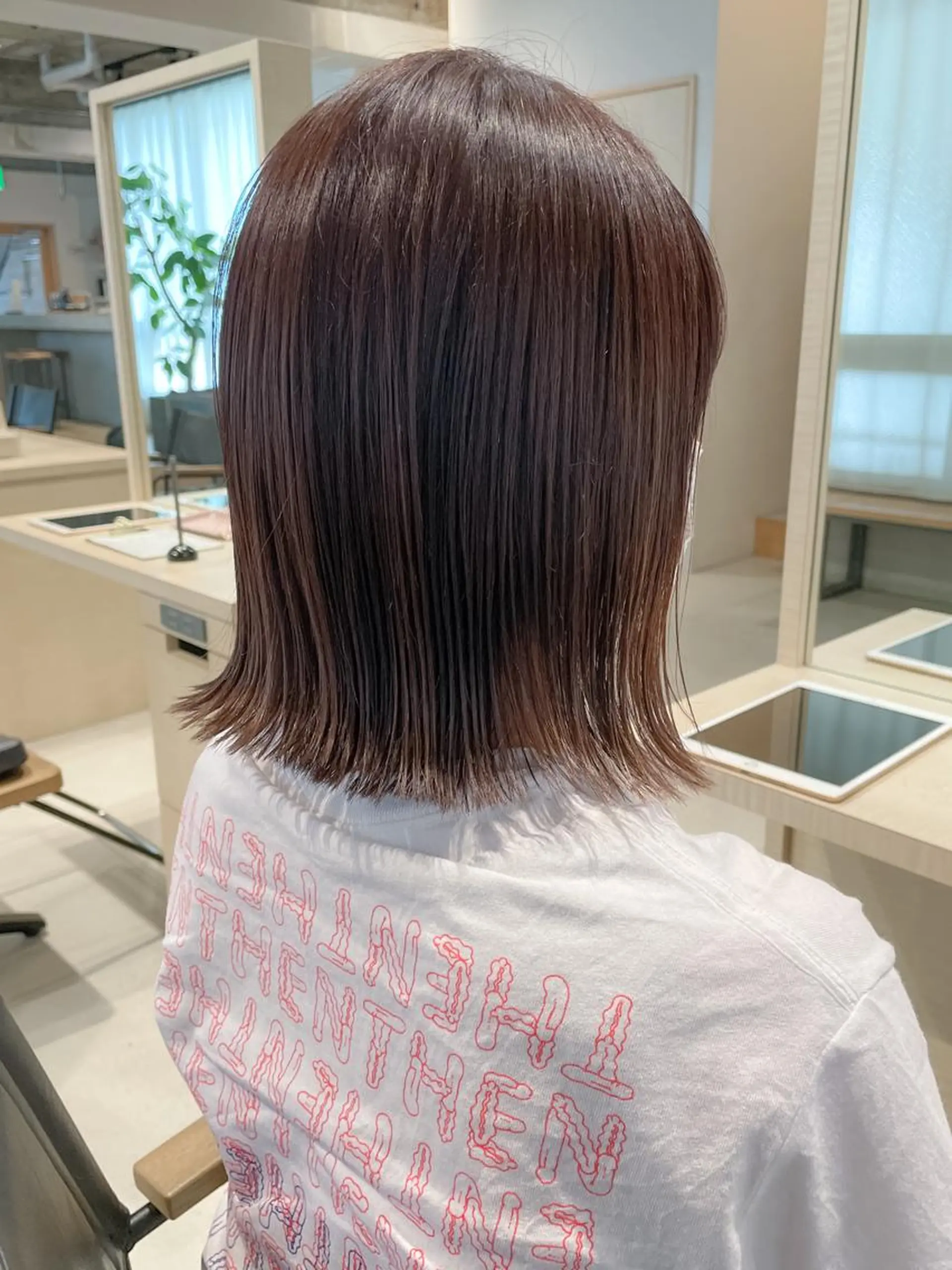 ミディアム カラー ベージュカラー ピンクカラー ピンクベージュ ROUTE KOUTAのヘアスタイル