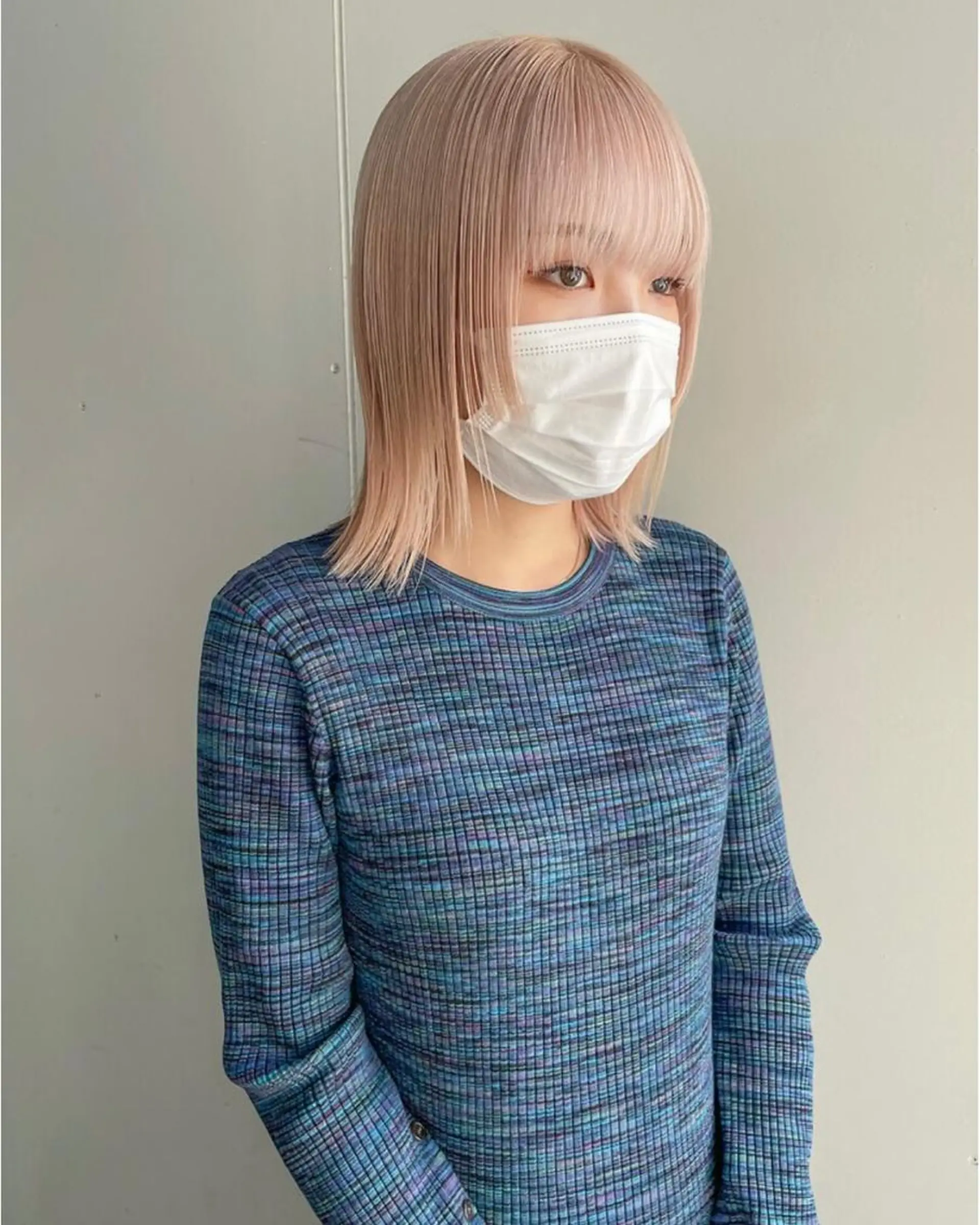 ミディアム カラー ミディアムパーマ バレイヤージュ ベージュカラー ブリーチ ケアブリーチ yiye 青山所属・無料カットモデル募集 🌱ひょうがのヘアスタイル