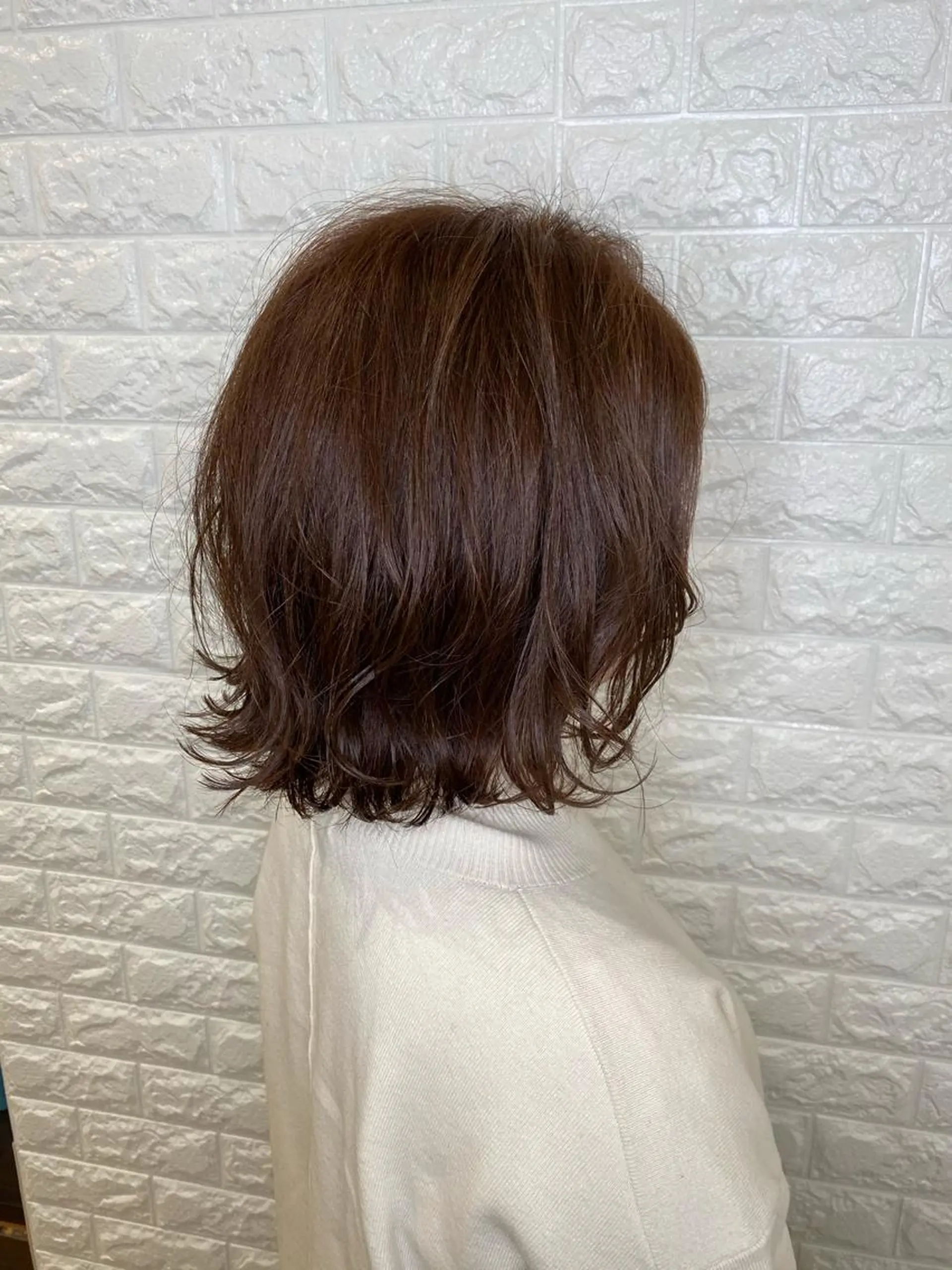 ミディアム カラー ボブ カット ヘアカラー トリートメント 金沢 広美のヘアスタイル
