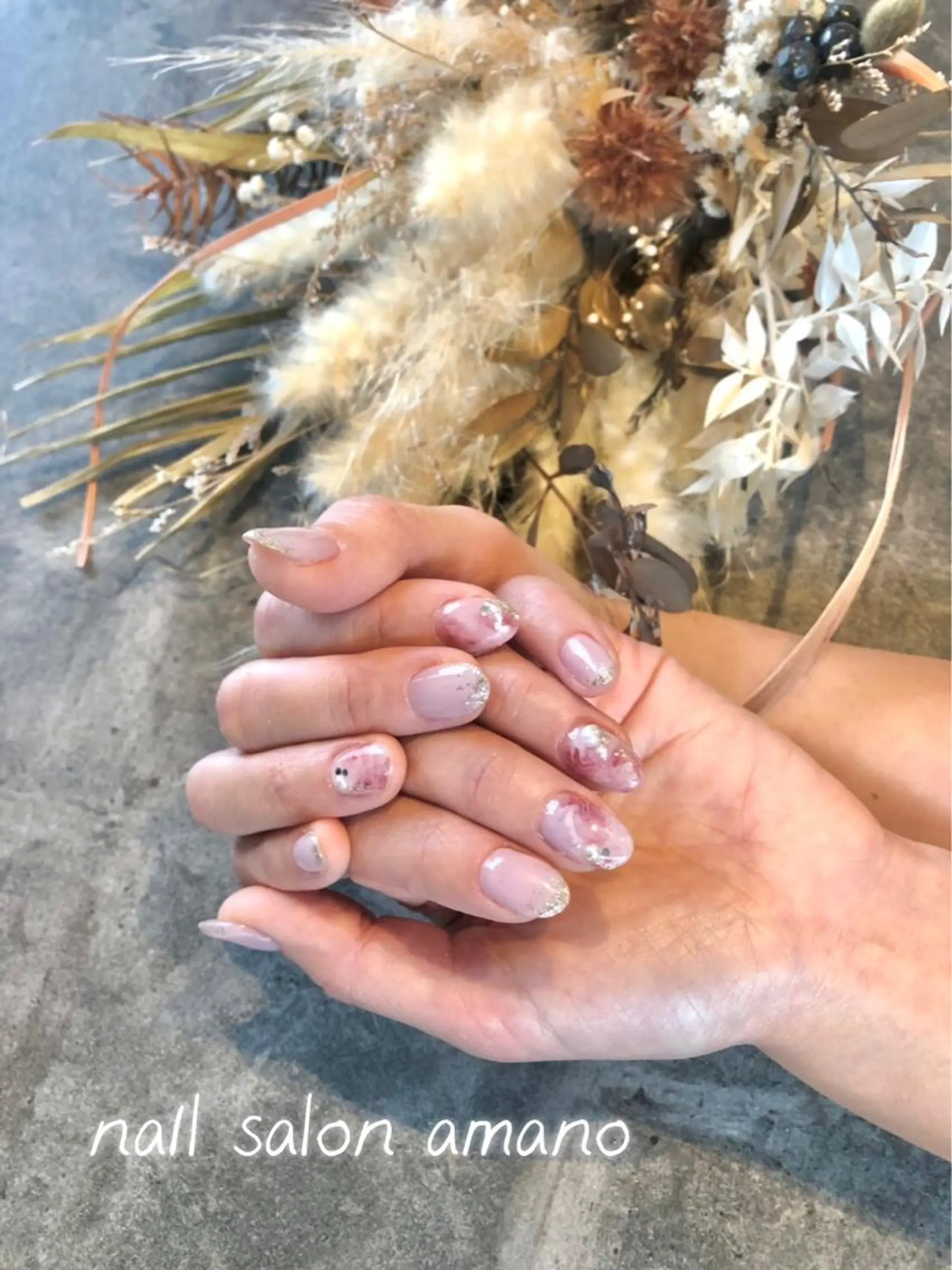 ネイル フラワーネイル ジェルネイル 大理石ネイル(マーブル) ニュアンスネイル シンプルネイル nail salon amanoのネイルデザイン