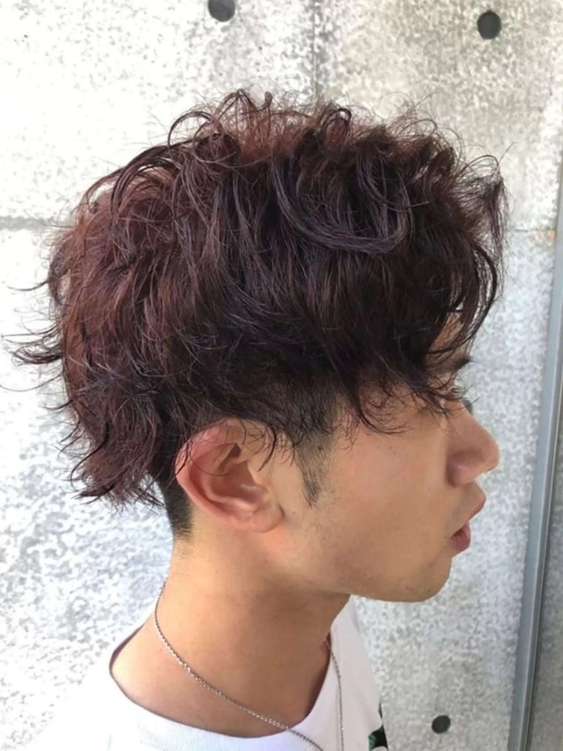 ショート カラー パーマ メンズ メンズパーマフェード シモジタカヒロのヘアスタイル