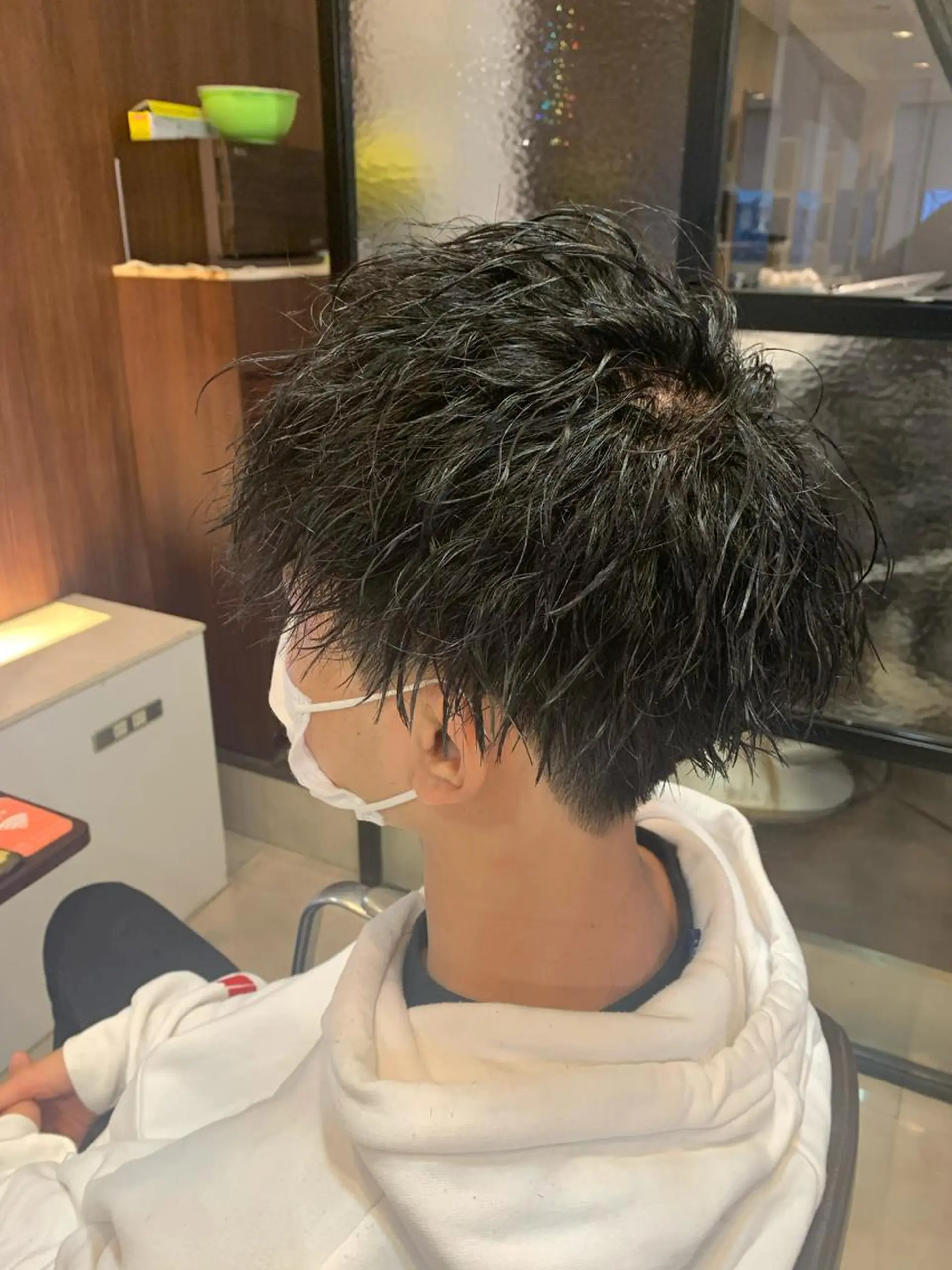 ミディアム メンズ メンズパーマ/難波/ 心斎橋　室園亮佑のヘアスタイル