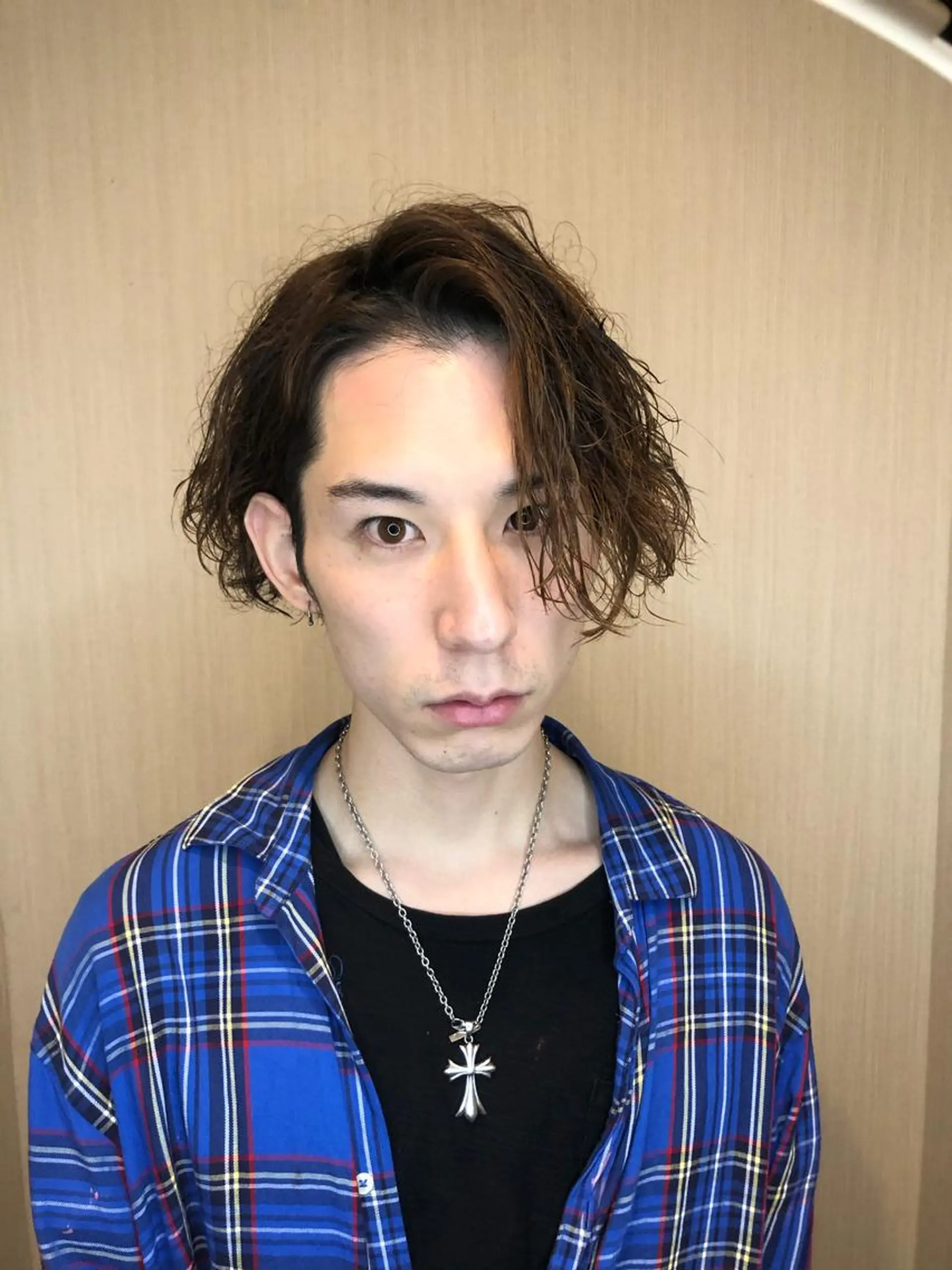ミディアム カラー パーマ メンズ カット ヘアカラー パーマ 💈大人の渋髪💈 店長　大橋侑弥のヘアスタイル