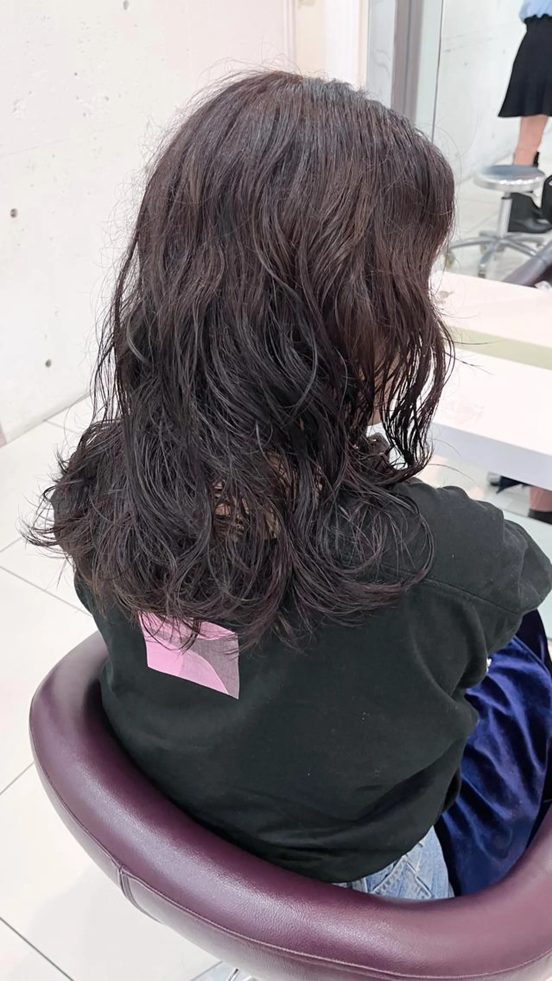 ミディアム カラー パーマ ミディアムパーマ ブラウンカラー 原宿パーマ kazuのヘアスタイル
