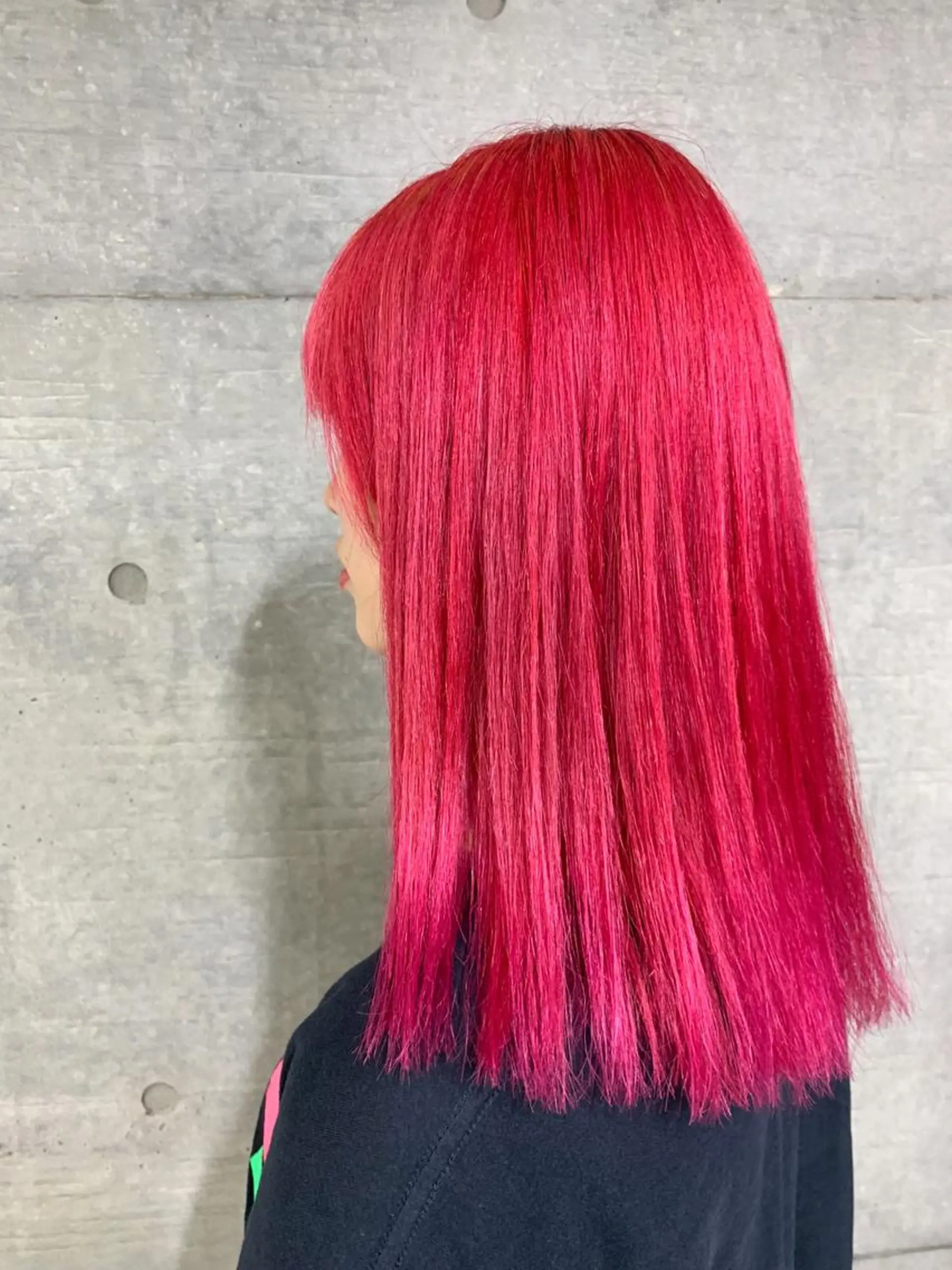 ミディアム カラー ブリーチ ケアブリーチ ピンクカラー レッドカラー ヘアカラー トリートメント THE./ブリーチ 透感カラー/髪質改善のヘアスタイル