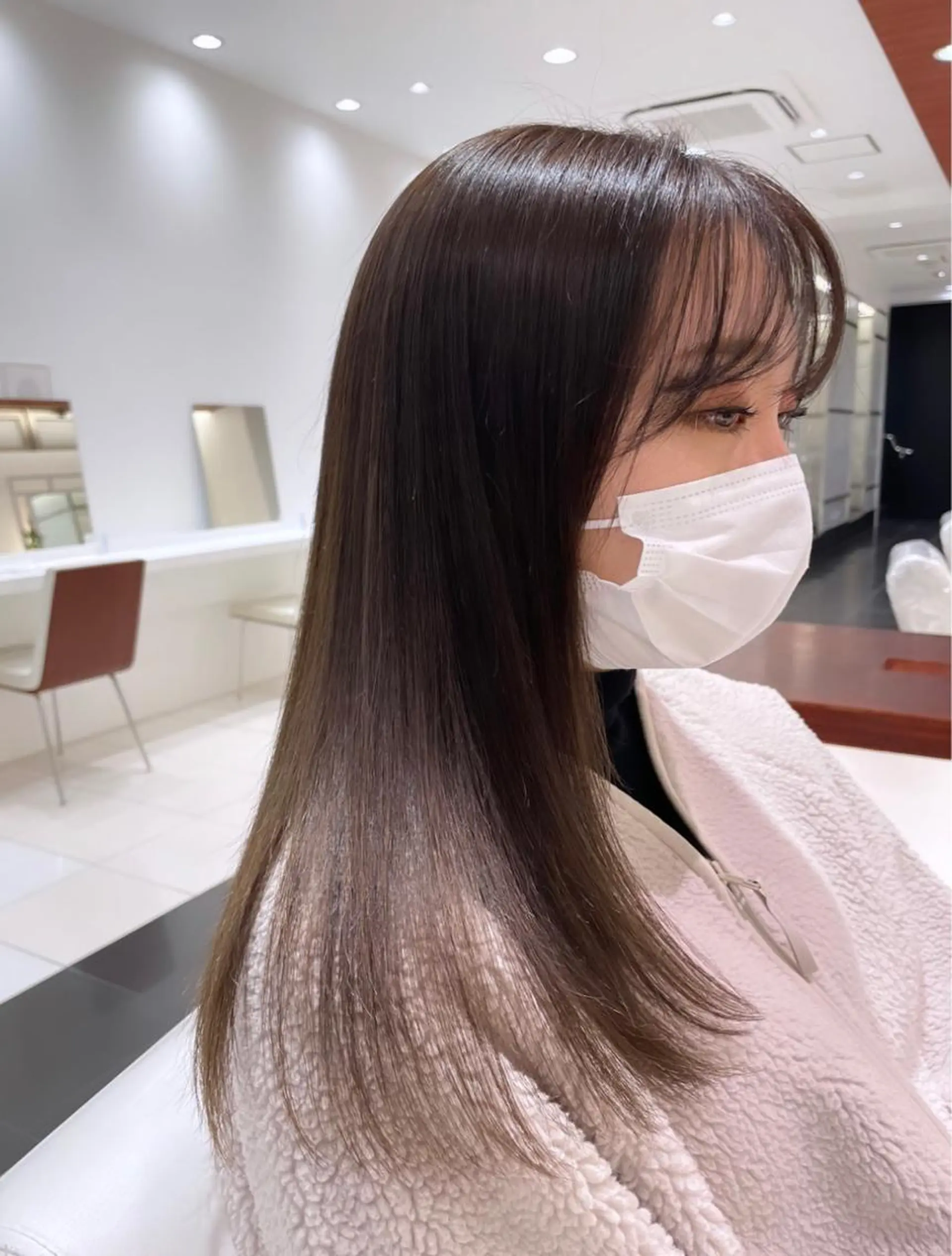 セミロング カラー ベージュカラー カット ヘアカラー トリートメント ヘッドスパ BiBi    武田 あやのヘアスタイル