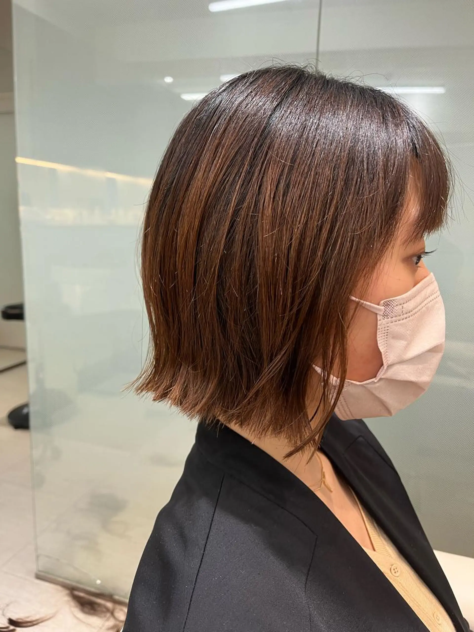 ミディアム ボブ 外ハネヘア MichioNozawaHairSalonGinza所属・watanabe kazukiのヘアスタイル