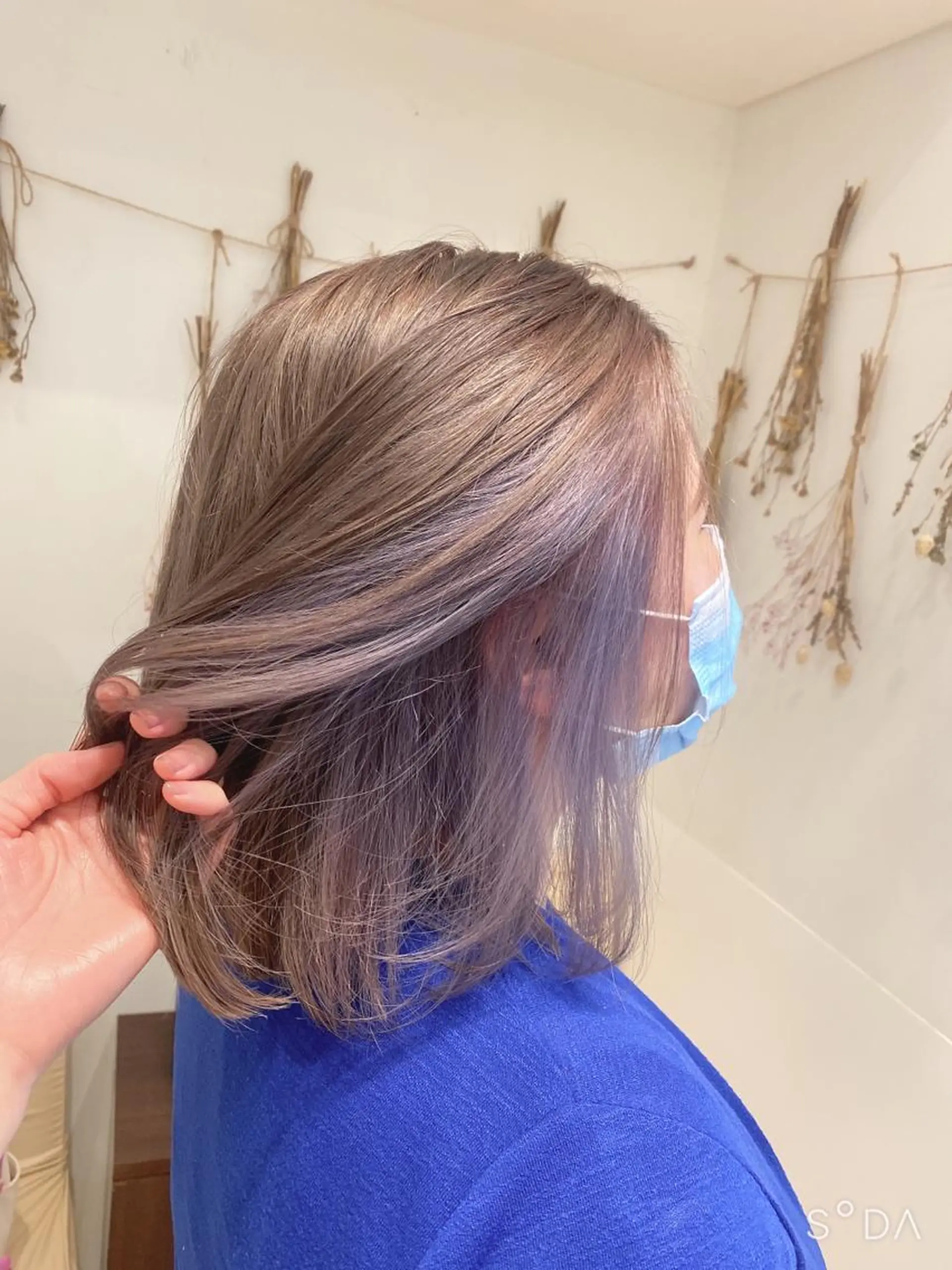 ミディアム カラー ベージュカラー ブリーチ ピンクカラー ピンクベージュ パープルカラー はだゆうき @hadadan08のヘアスタイル