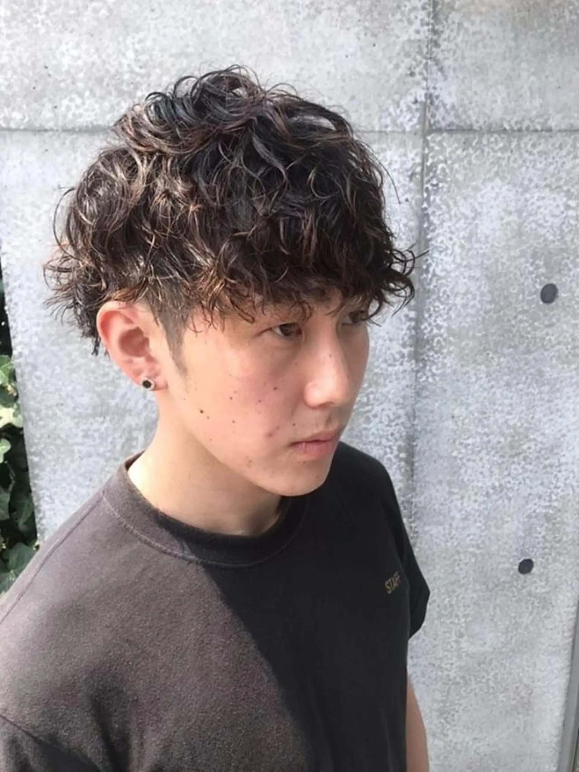 ショート カラー パーマ メンズ メンズパーマフェード シモジタカヒロのヘアスタイル