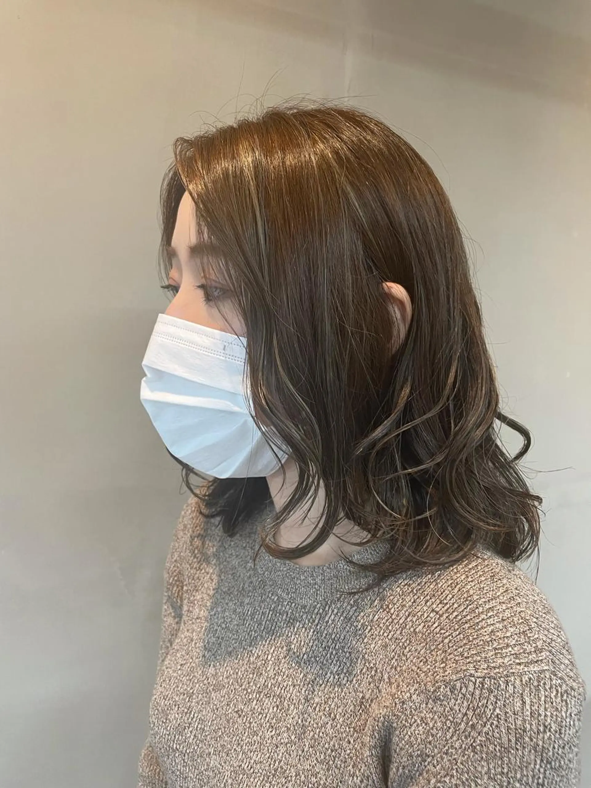 ミディアム カラー パーマ アディクシーカラー ハイライトカラー ハイライト Men's hair salon First 中百舌鳥店所属・First なかもず 店 YUKIのヘアスタイル