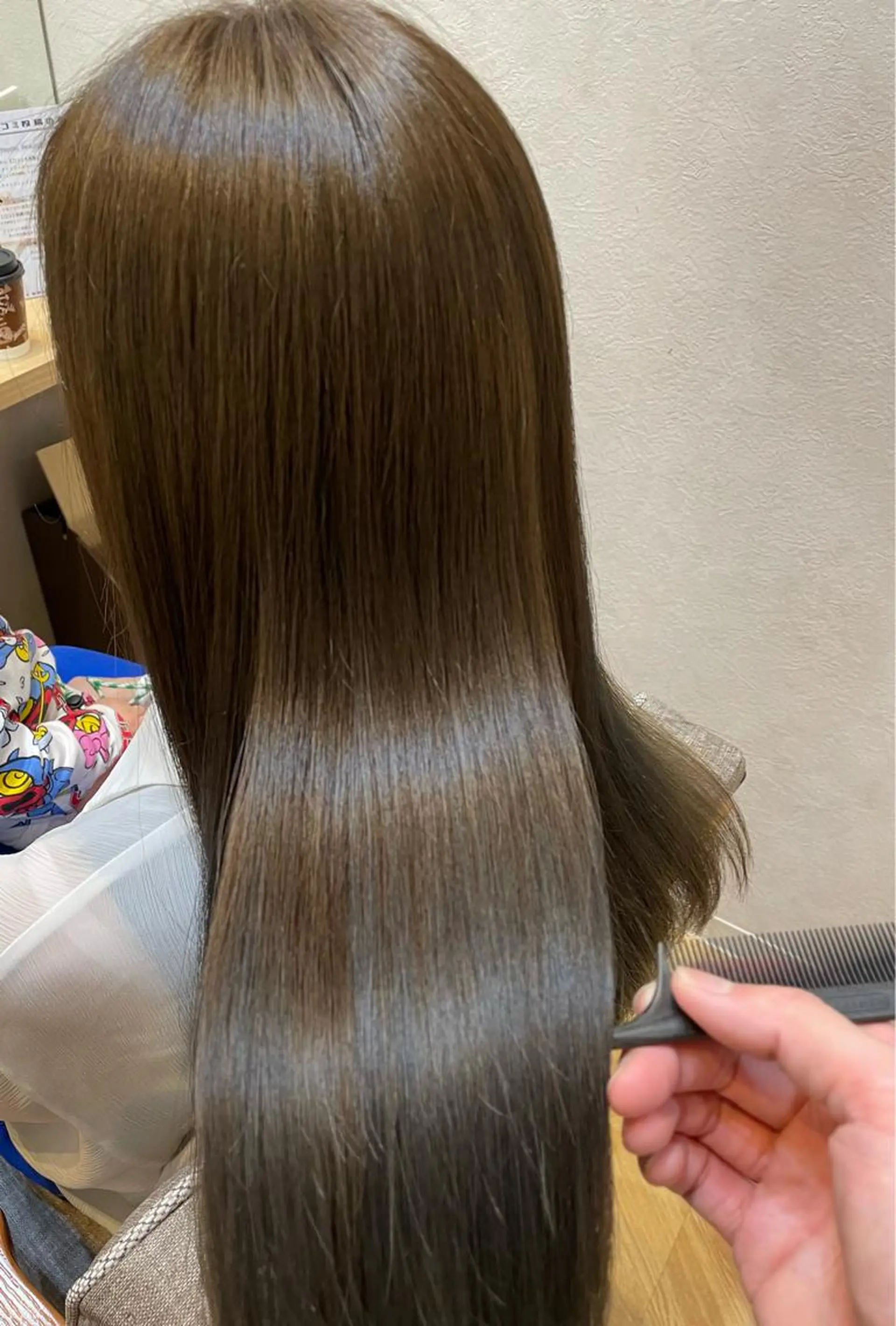 ロング ミストバング ボブ ハイライト 髪質改善 韓国風ヘア ヘアカラー トリートメント newi宮崎 akioのヘアスタイル
