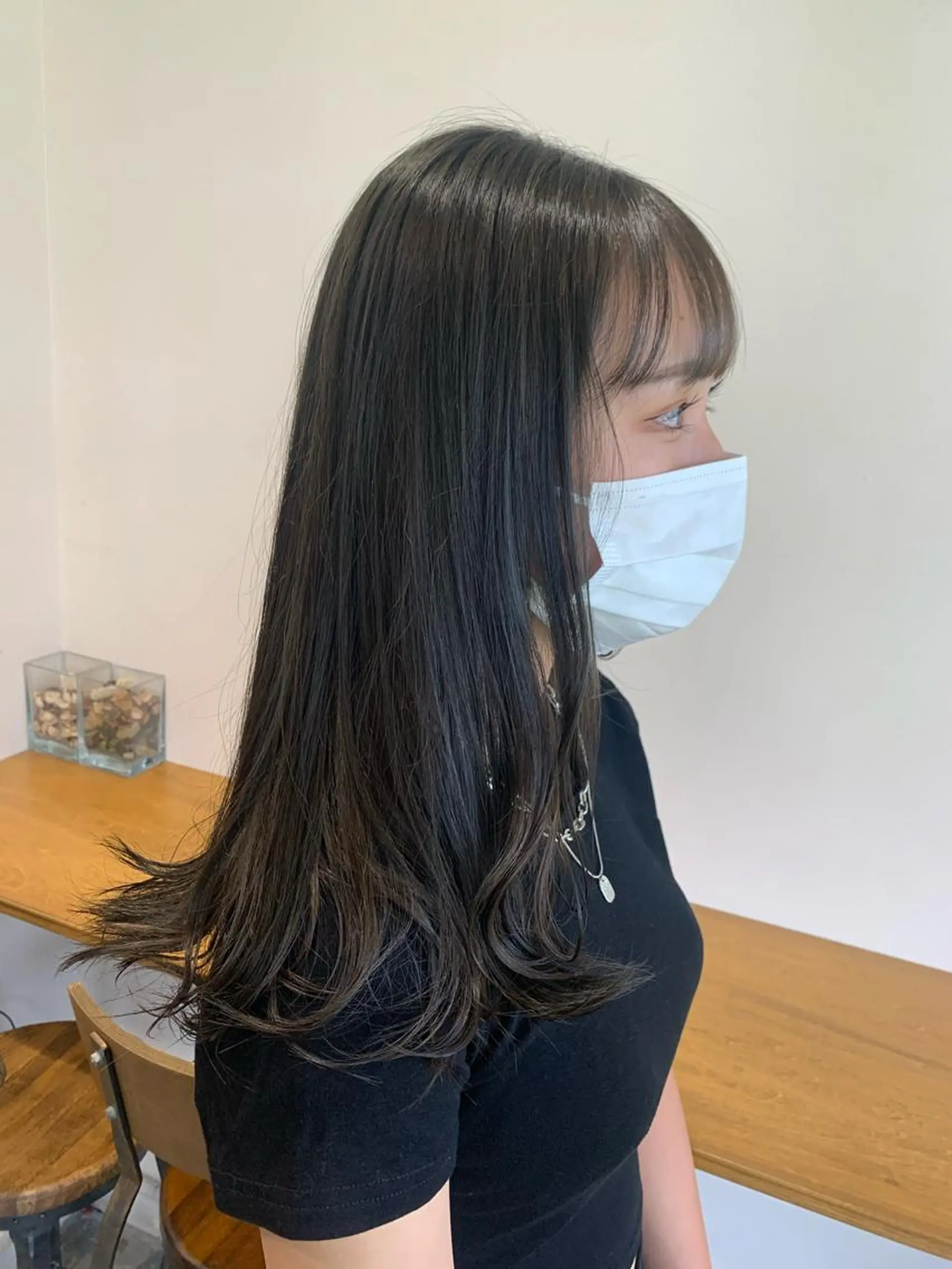 ミディアム カラー グレージュ オリーブグレージュ オリーブグレー ヘアカラー トリートメント ヘアセット 金子 廉のヘアスタイル