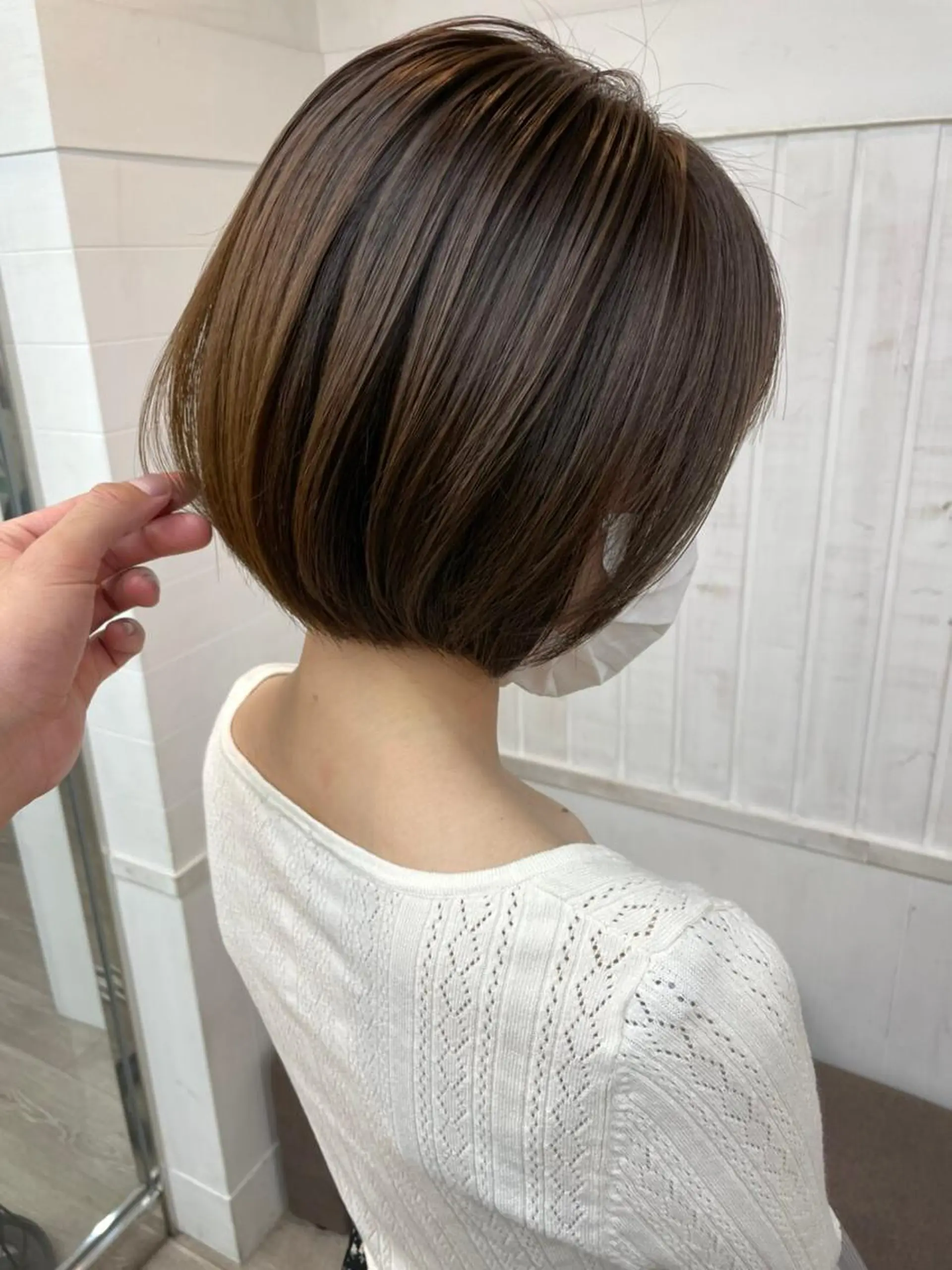 ショート カラー イルミナカラー ショートヘア 小顔カット トリートメント ウルフカット カット N°sopo 札幌大通のヘアスタイル