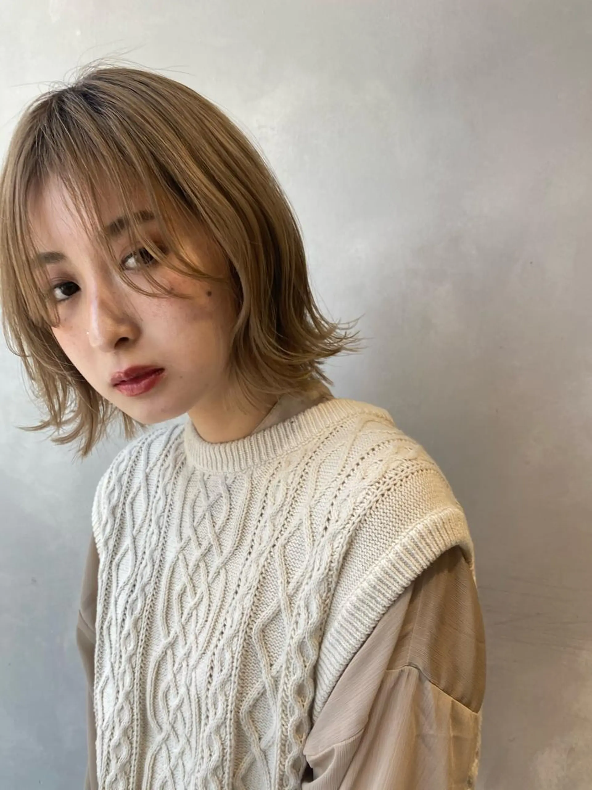 ミディアム カラー ヘアアレンジ カット ヘアカラー トリートメント #ブリーチカラー Akihoのヘアスタイル