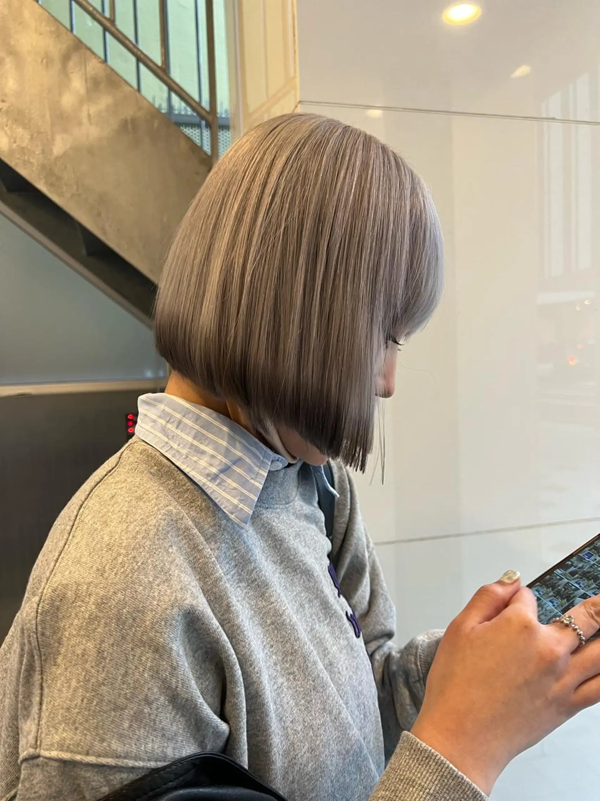 ショート カラー ヘアアレンジ ヘアカラー トリートメント ハイトーン&髪質改善 &韓国エクステ🤎のヘアスタイル