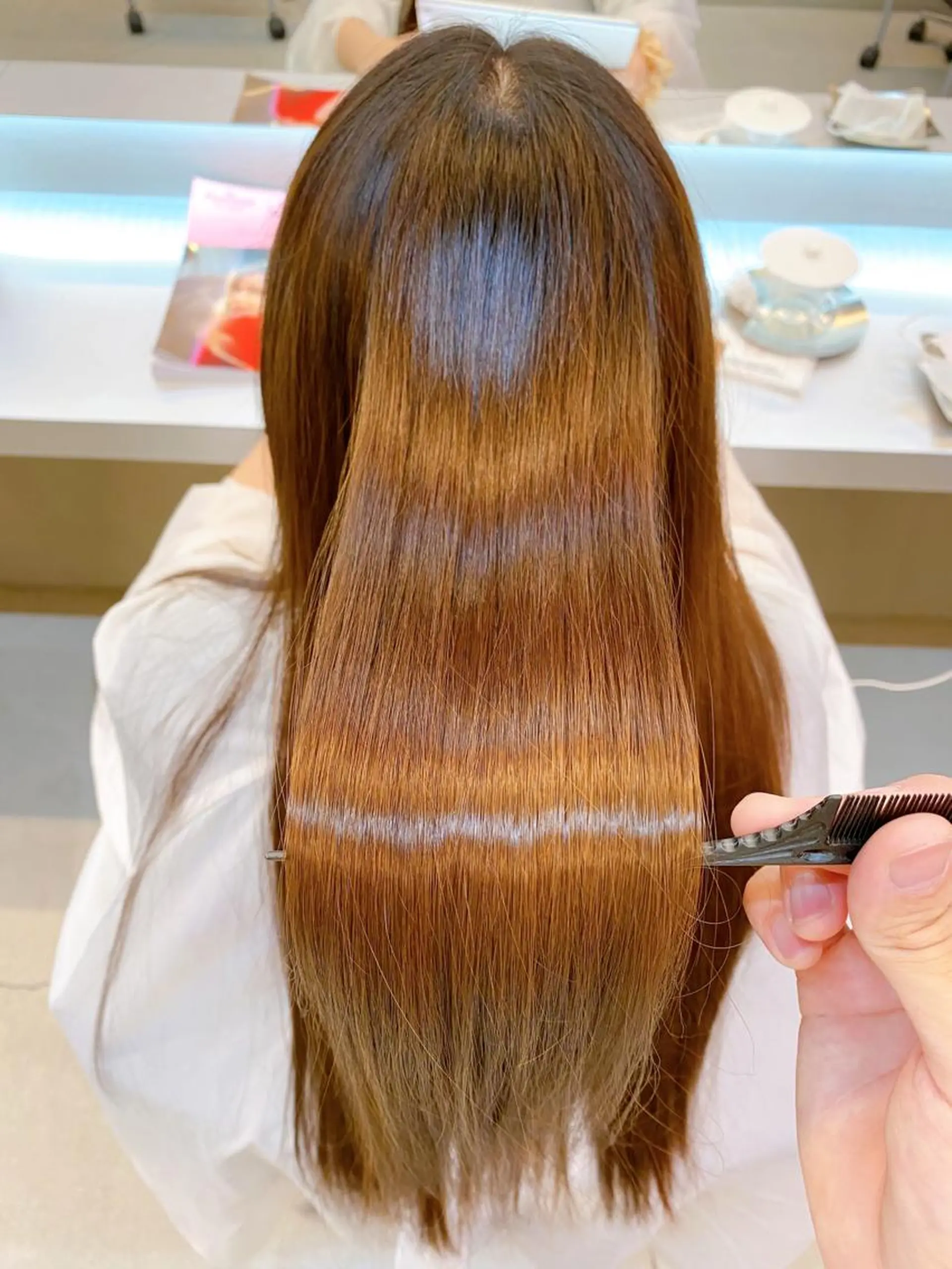 ロング パーマ 酸性ストレート ストレートパーマ トリートメント 透明感・ハイトーン・ 艶カラー/若林のヘアスタイル