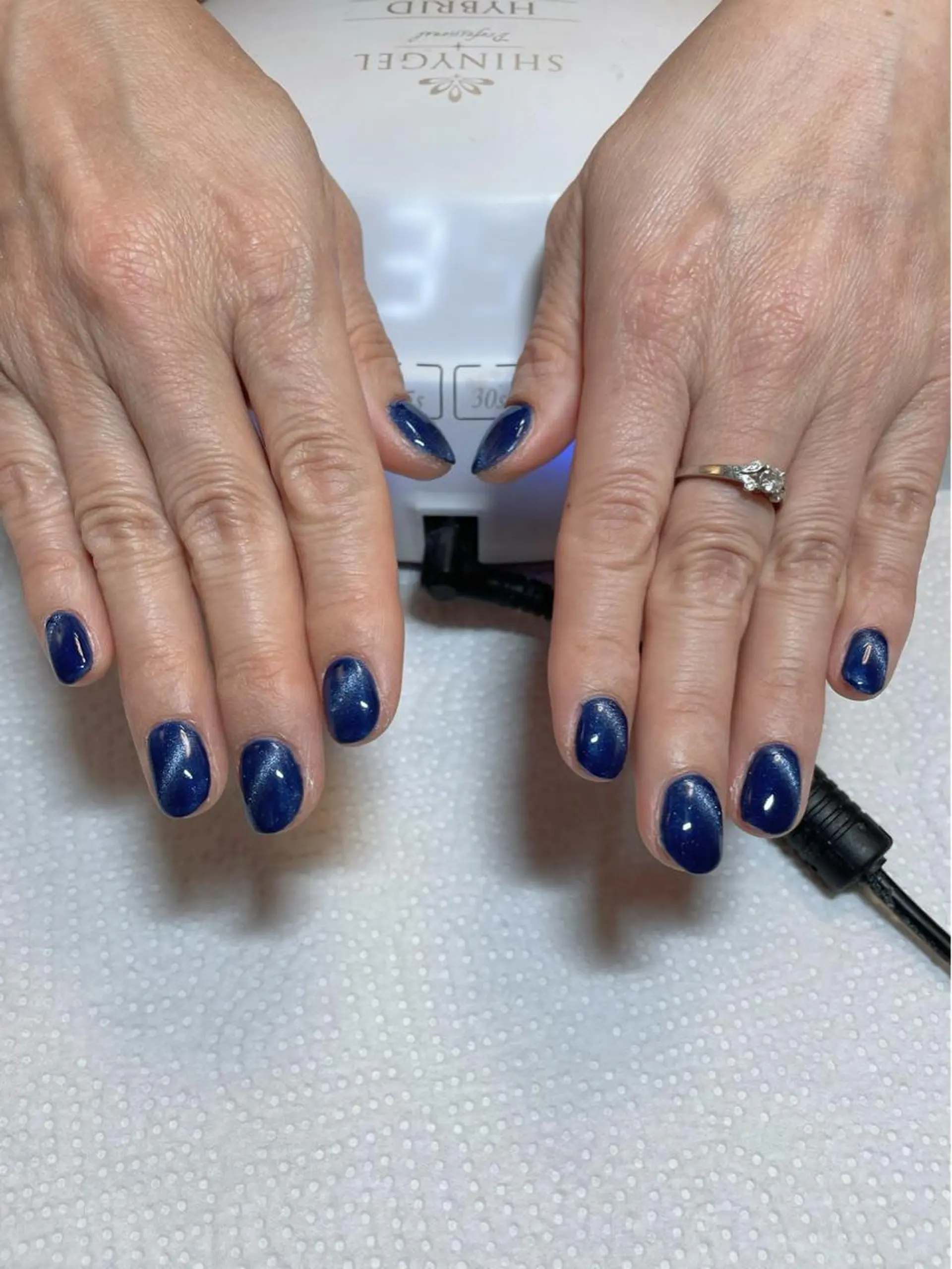 ネイル ブルー マグネットネイル マグネットワンカラー ワンカラーネイル nail cute 亀有のネイルデザイン