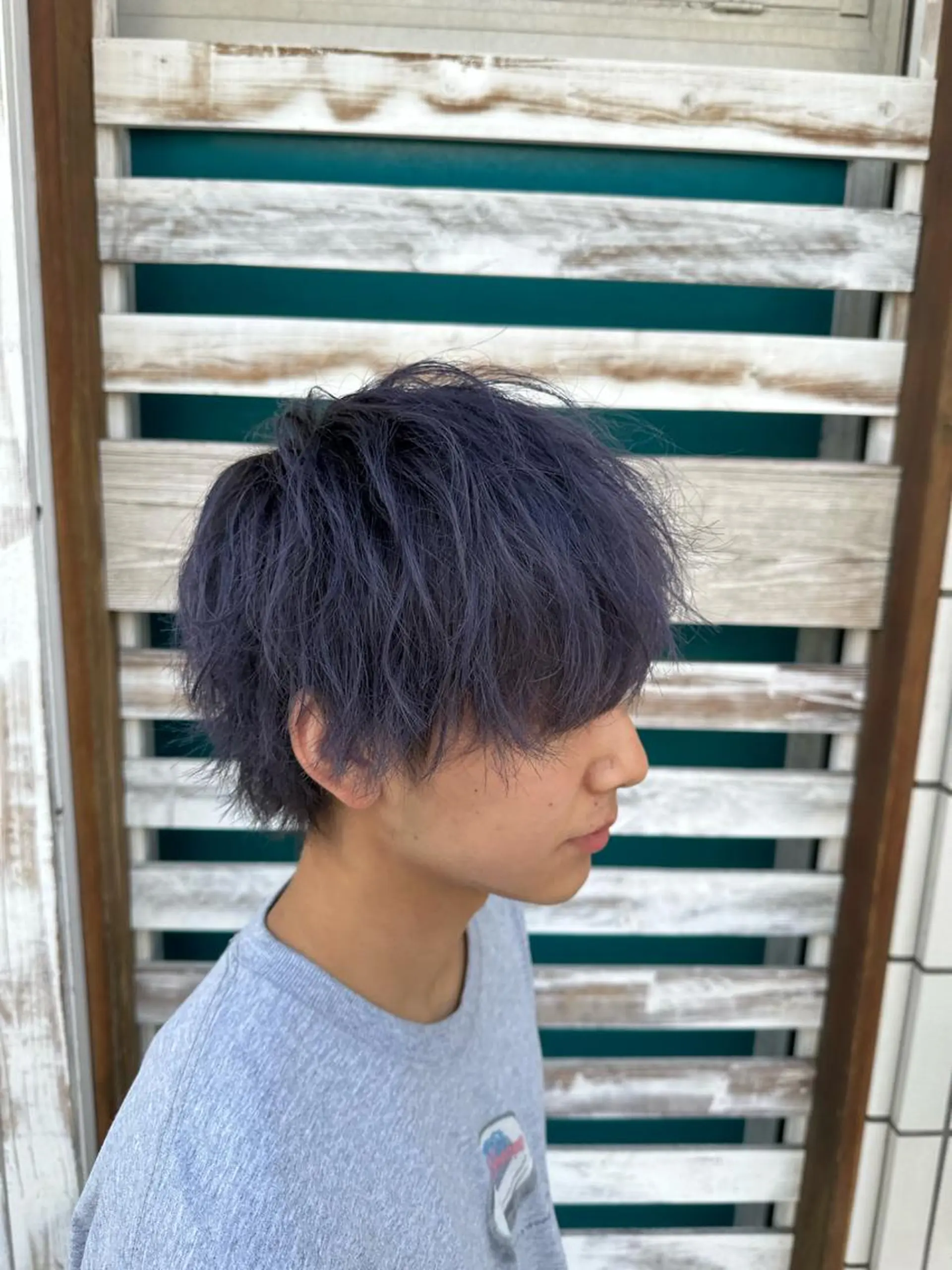 カラー メンズ アッシュ ラベンダーカラー ラベンダーアッシュ カット ヘアカラー 茅ヶ崎/ハイトーン /レイヤーカットのヘアスタイル