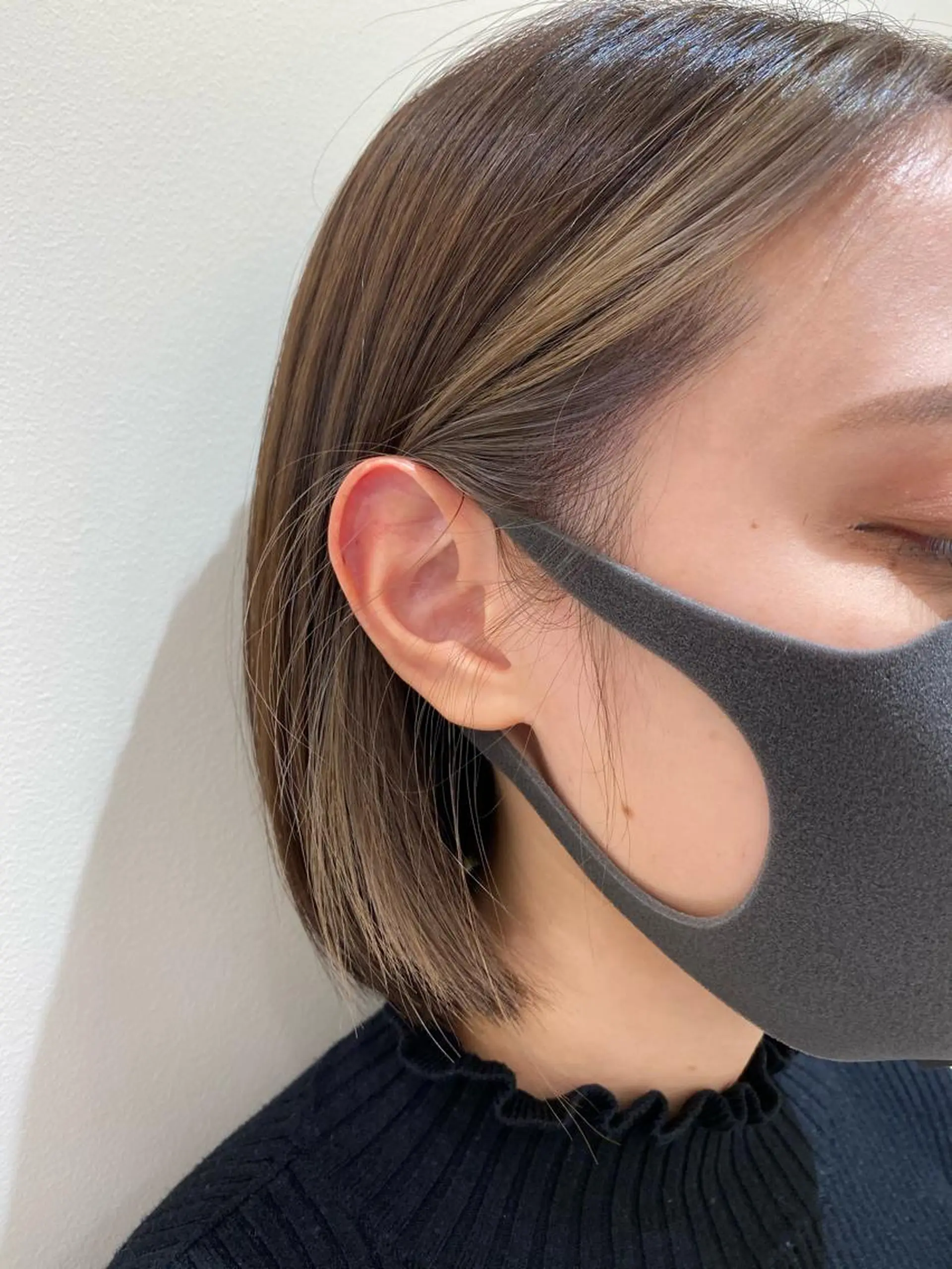 ショート カラー プレイングカラー🤍 細めハイライトのヘアスタイル