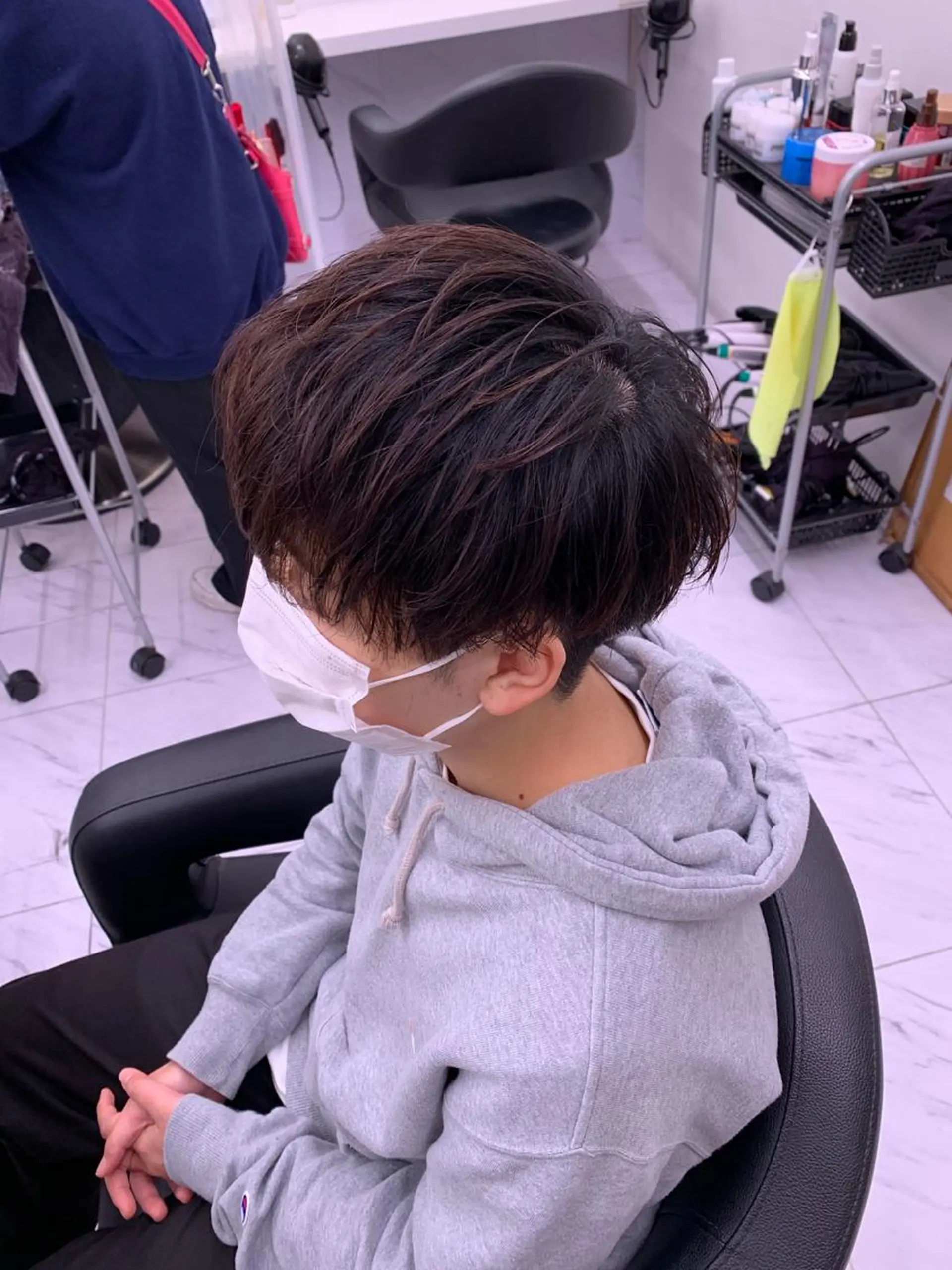 ショート カラー パーマ メンズ アイブロウ カット パーマ トリートメント ヘッドスパ ヘアセット ✨メンズウルフ特化 美容師タイガ✨のヘアスタイル