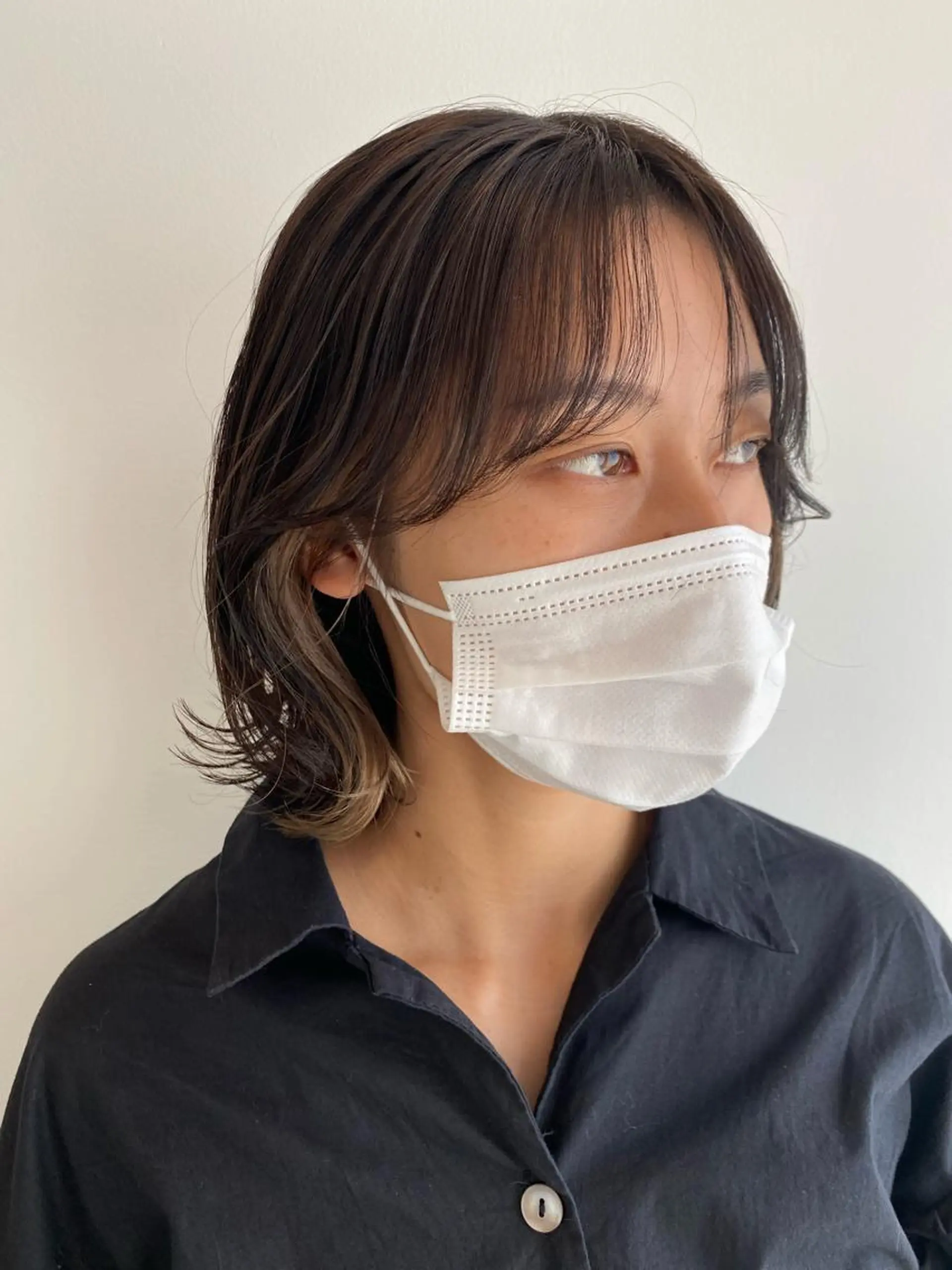 ミディアム カラー ホリイ ハルカのヘアスタイル