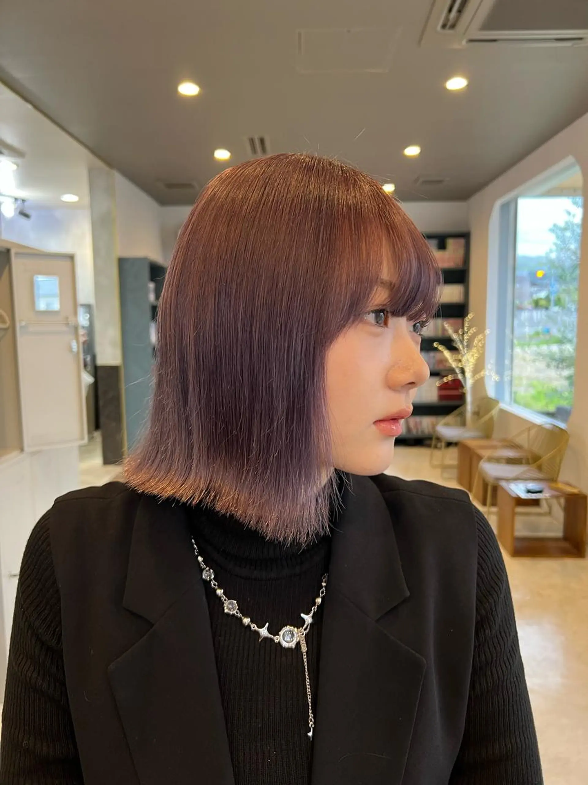 ミディアム カラー パープルカラー yomu  hair library所属・武藤 りょうのヘアスタイル