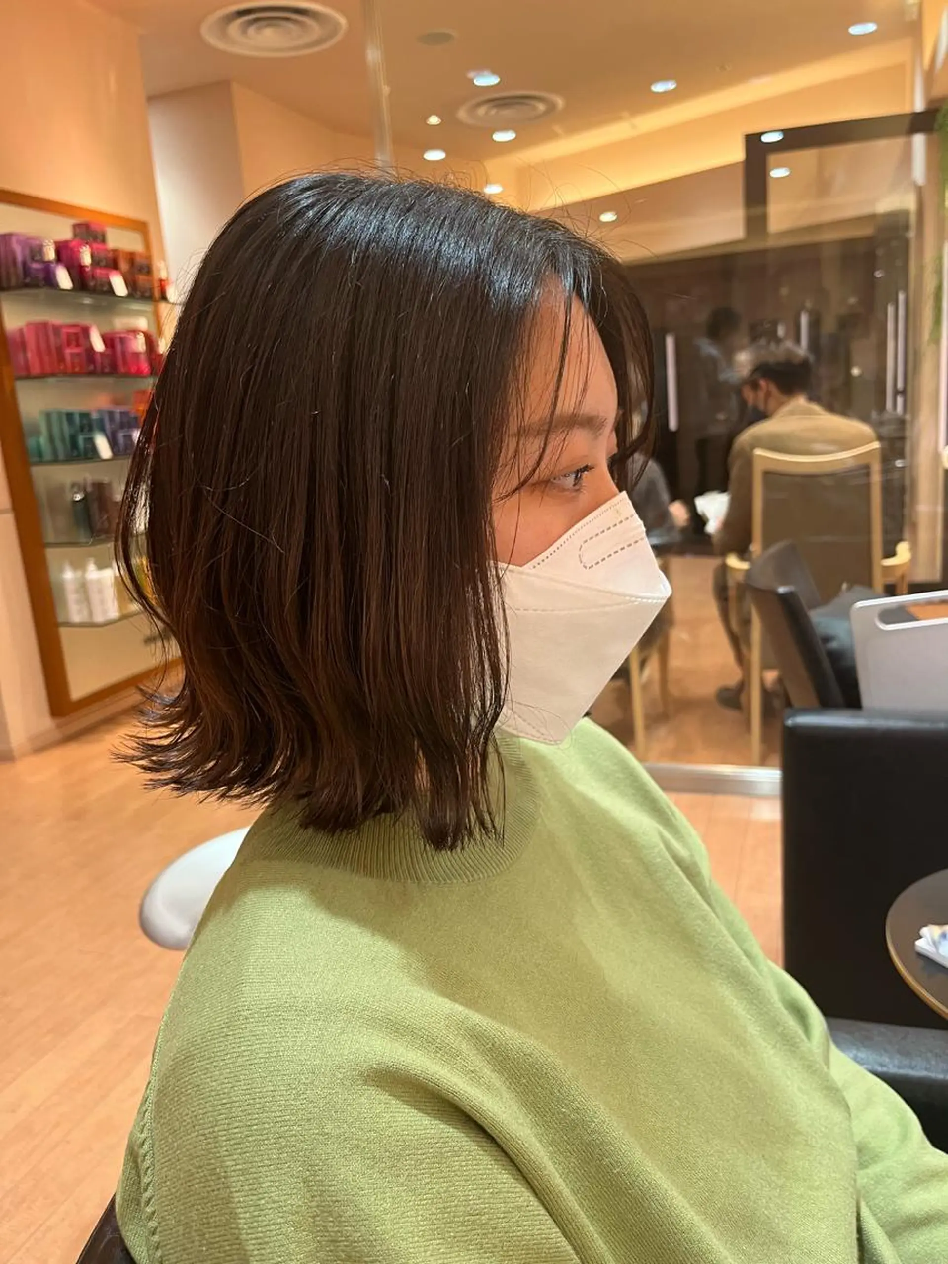 ミディアム 切りっぱなしボブ ボブ 💠つたふうか/ 韓国/メンズヘア💠のヘアスタイル