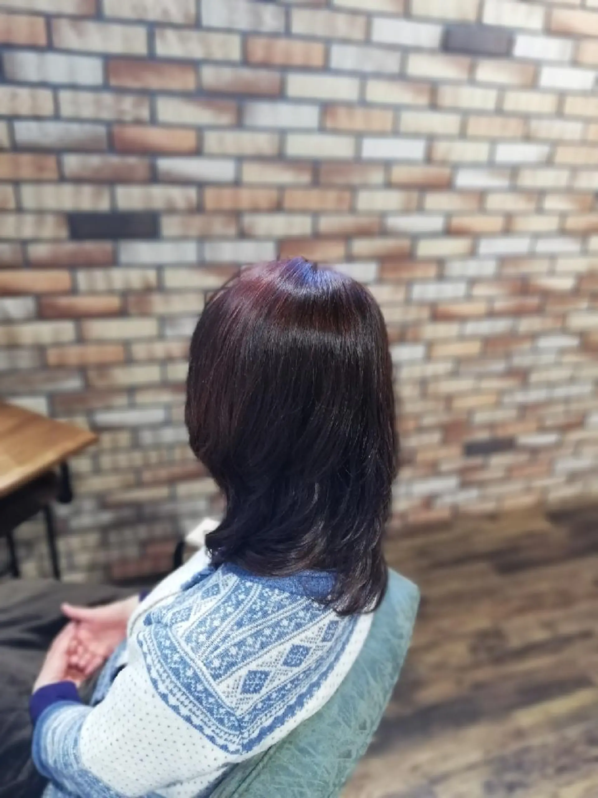 セミロング カラー ヘアカラー トリートメント 北林 弘展のヘアスタイル