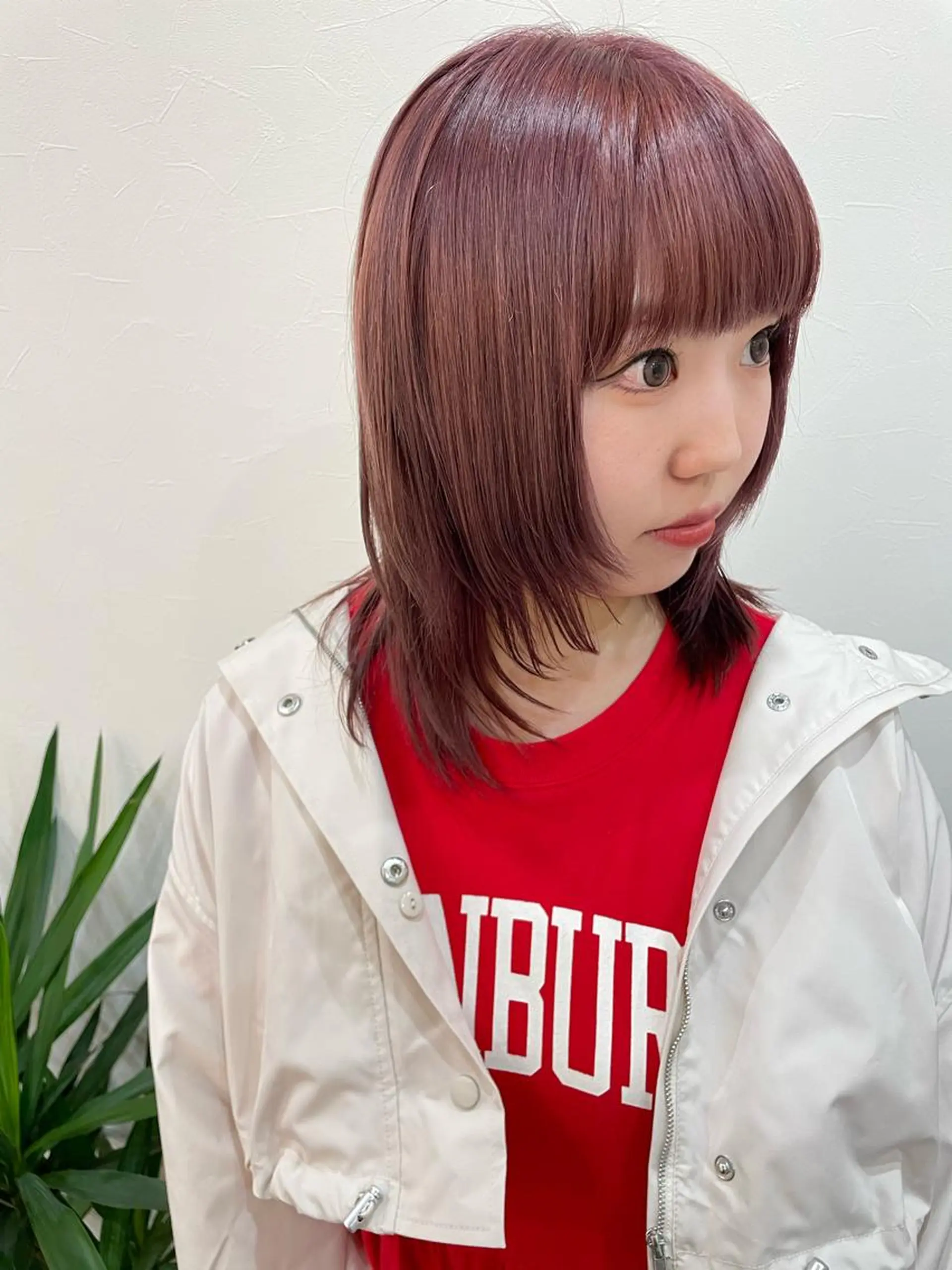 ミディアム ショートボブ ミディアムパーマ 韓国風カラー ボブ ハイライト カット ヘアカラー トリートメント ヘアセット hair terra ce M奈良店のヘアスタイル