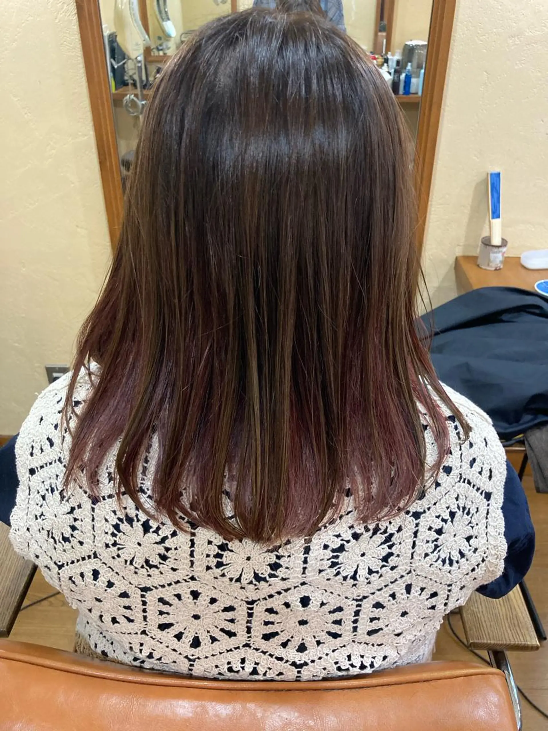 セミロング カラー ピンクカラー カット ヘアカラー トリートメント R's hair 大道瞳のヘアスタイル
