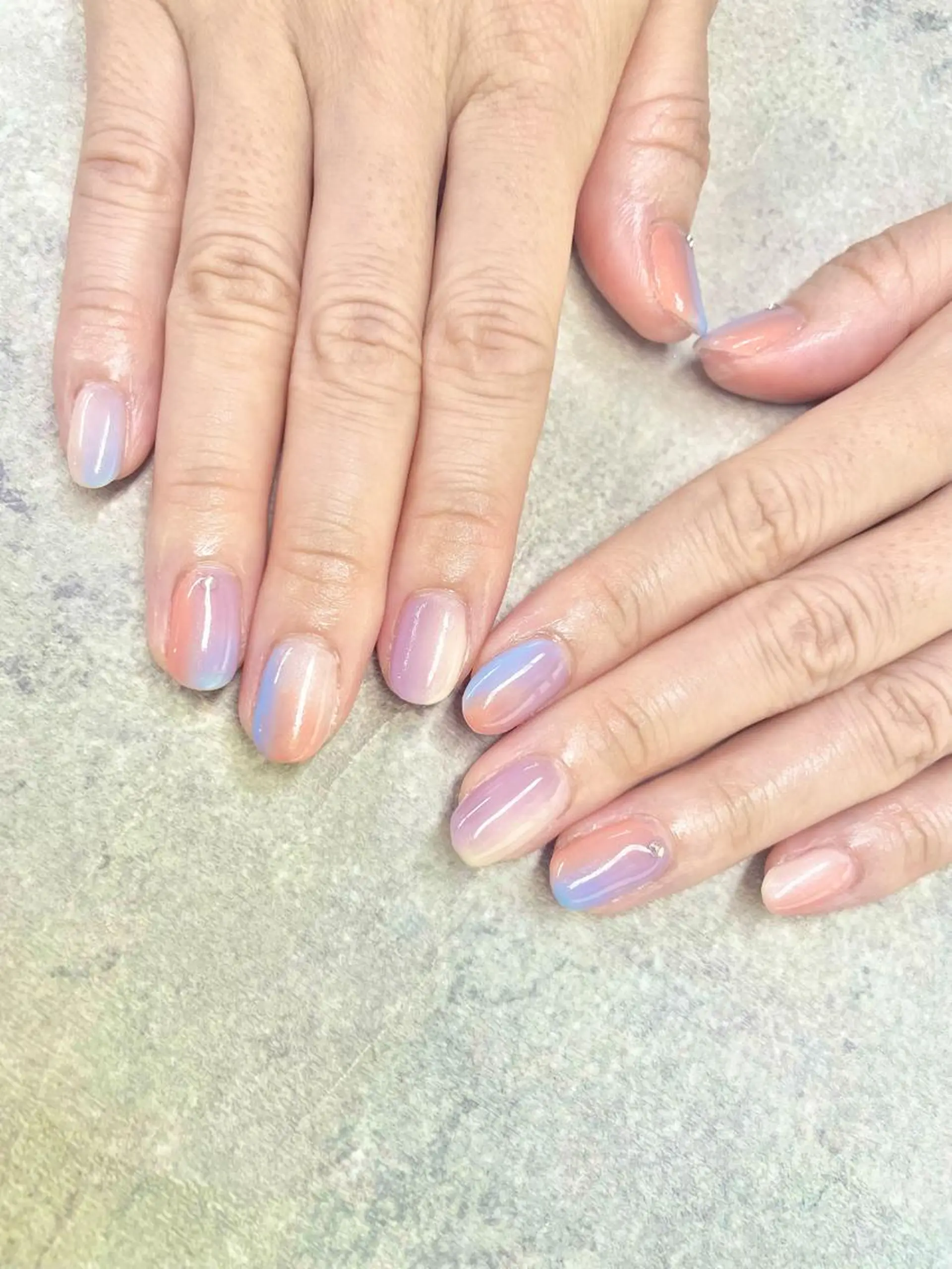 ネイル アートネイル フレンチネイル ジェルネイル ガラスフレンチ グラデーション FASTNAIL PLUS 新宿店のネイルデザイン