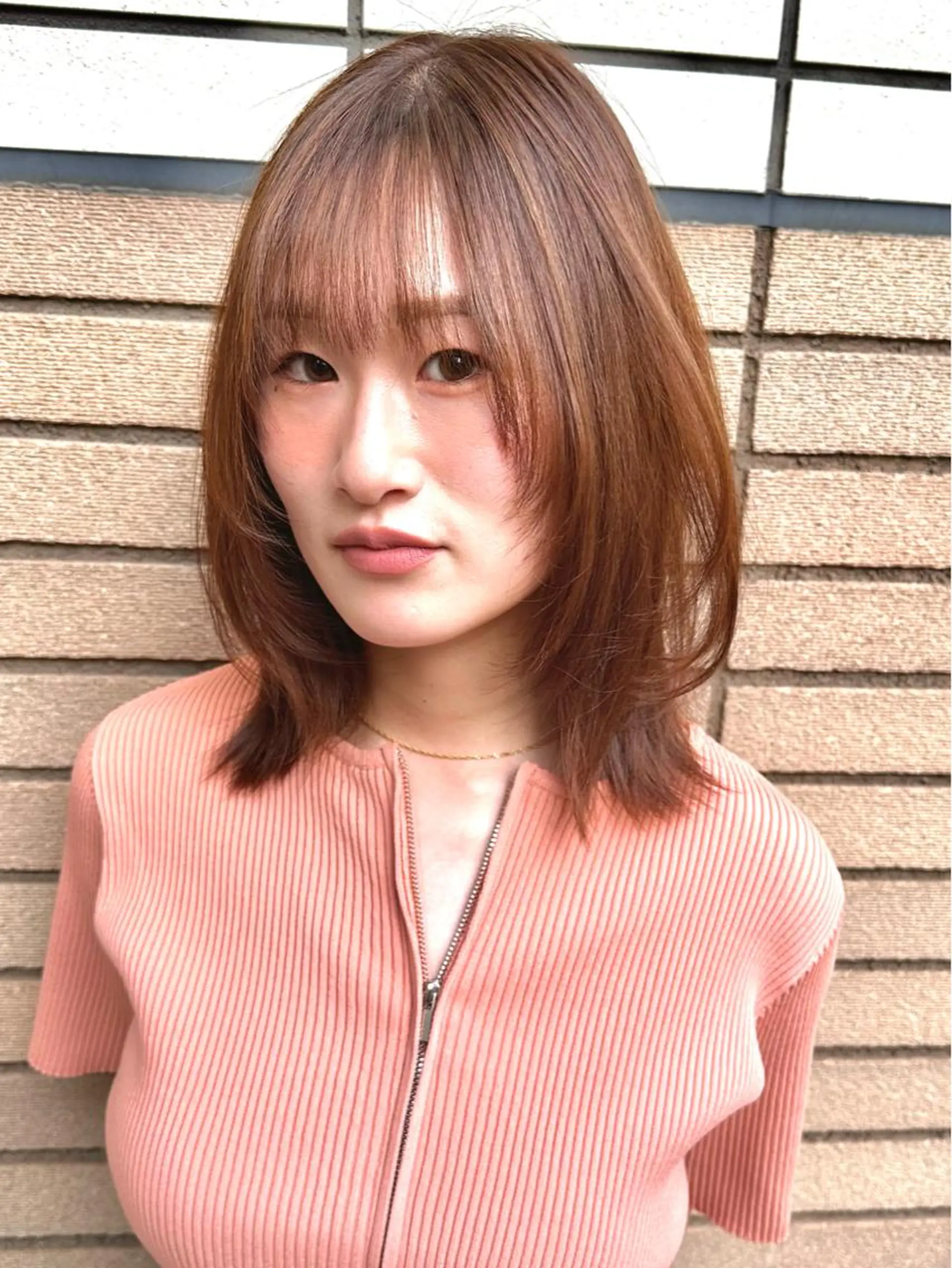 セミロング カラー ヘアアレンジ カット ヘアカラー SAKURA表参道所属・切りっぱなしボブ/ デザインカラー店長のヘアスタイル