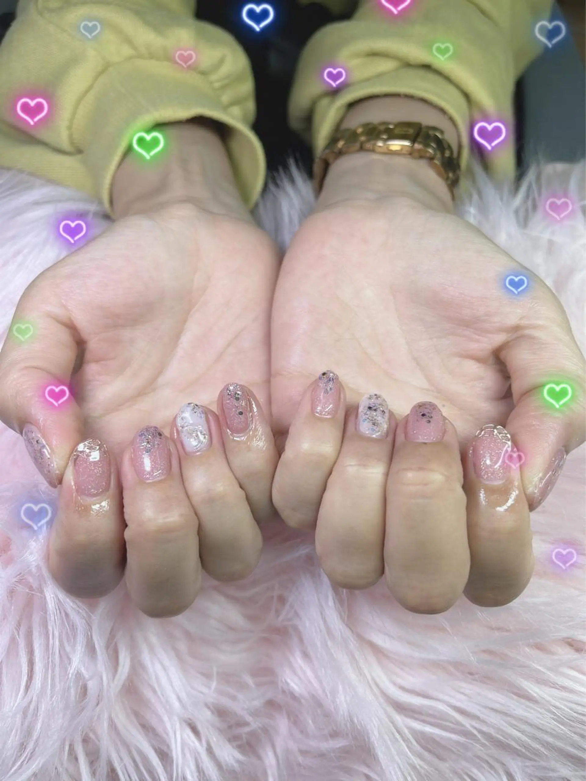 ネイル オフィスネイル ピンク ネイルサロンキュアイスト所属・キュアイスト アコパラジェル調布のネイルデザイン