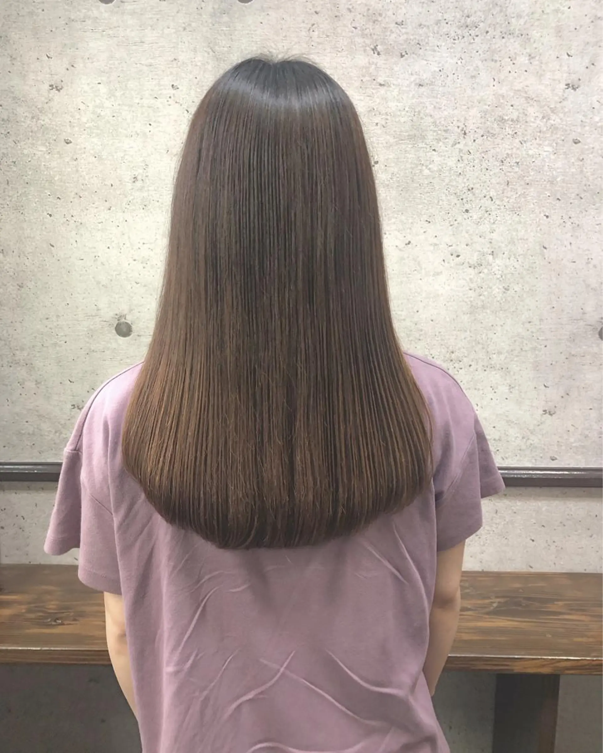 ロング パーマ ストレートパーマ カット 縮毛矯正 江原 彩華のヘアスタイル