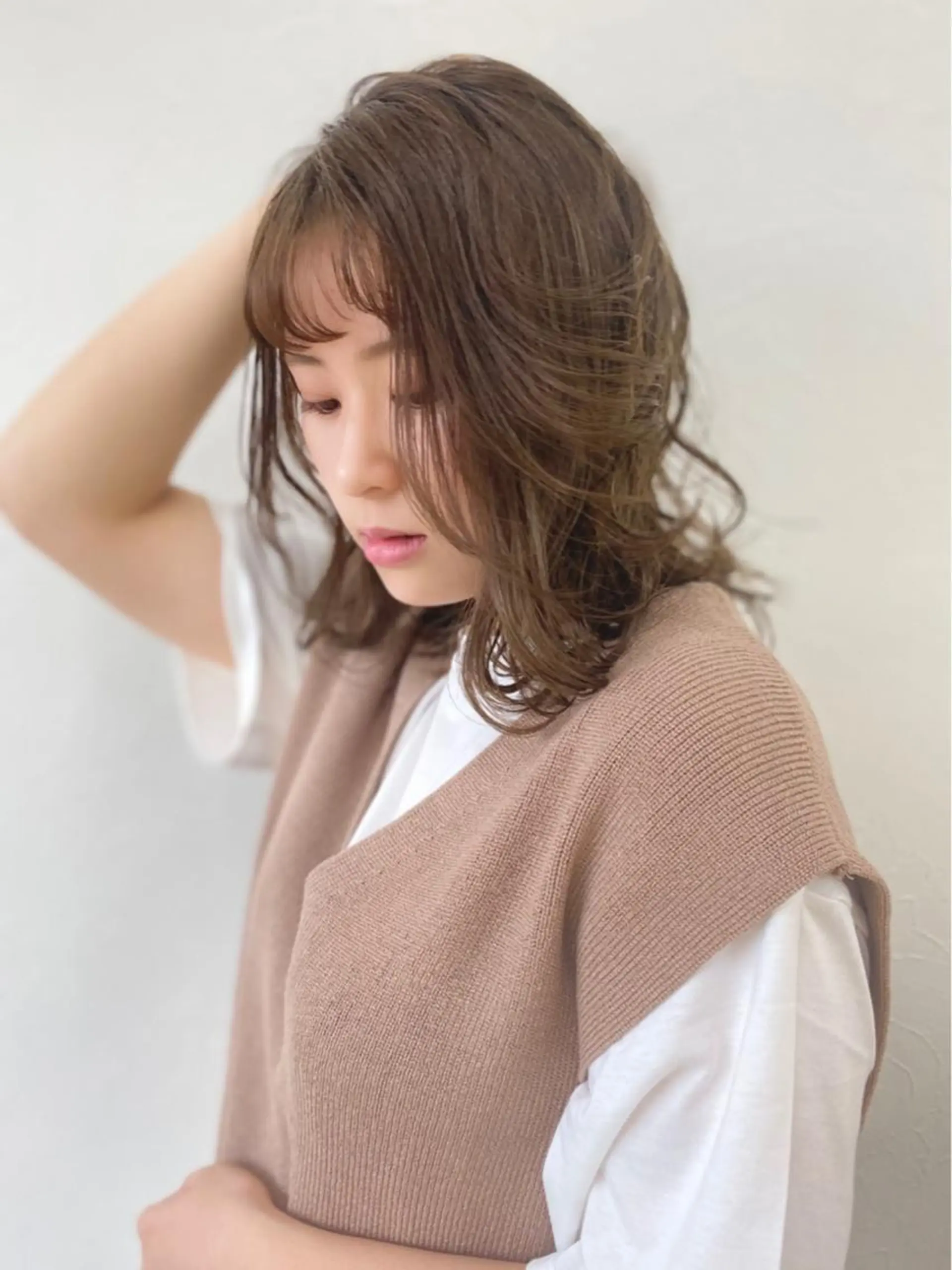ミディアム かきあげバング ヘッドスパ好き美容師 ✂︎小川仁美のヘアスタイル