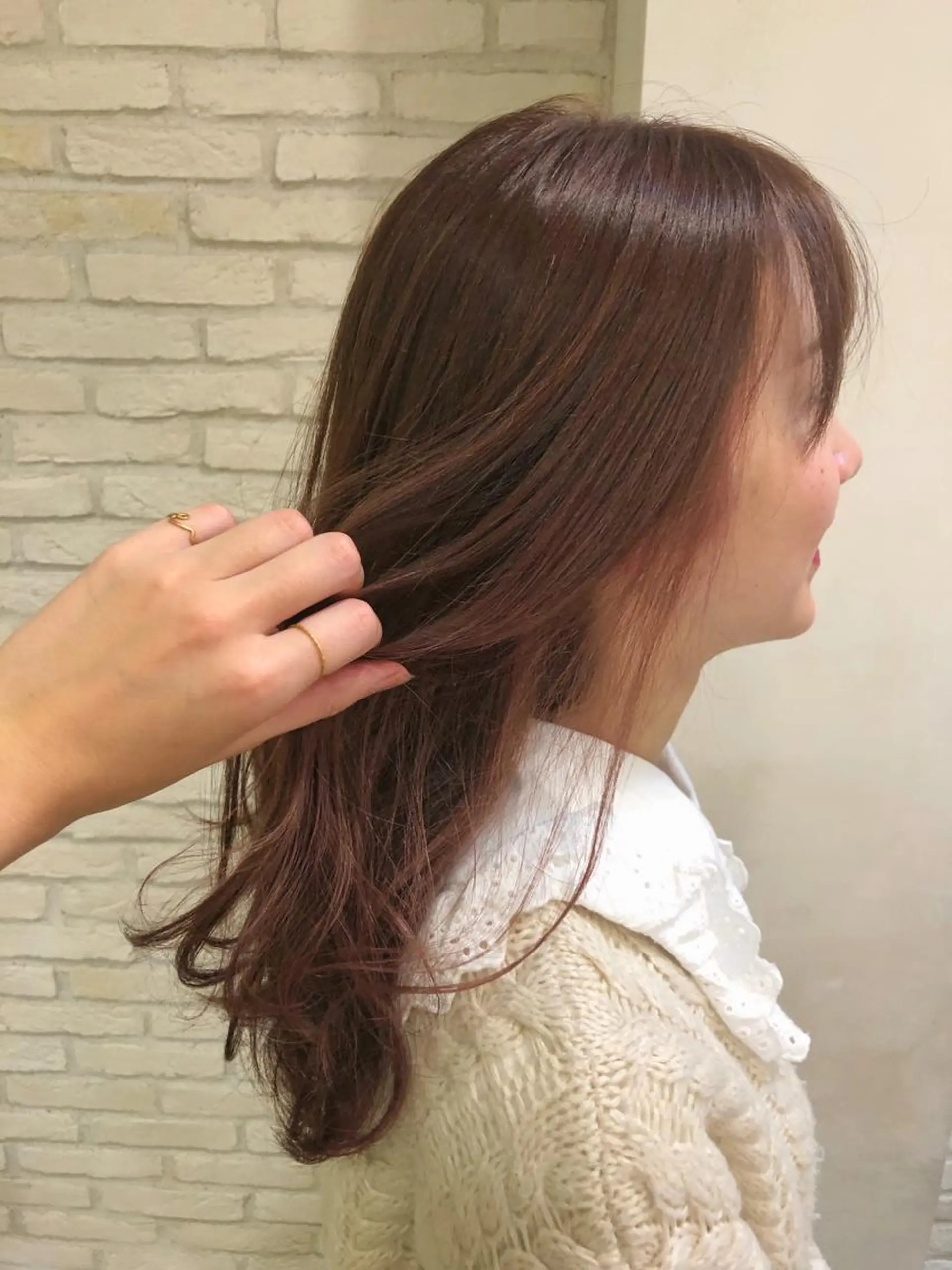 ロング カラー ベージュカラー ピンクカラー ピンクベージュ oggi +KENJE所属・大平 美沙のヘアスタイル