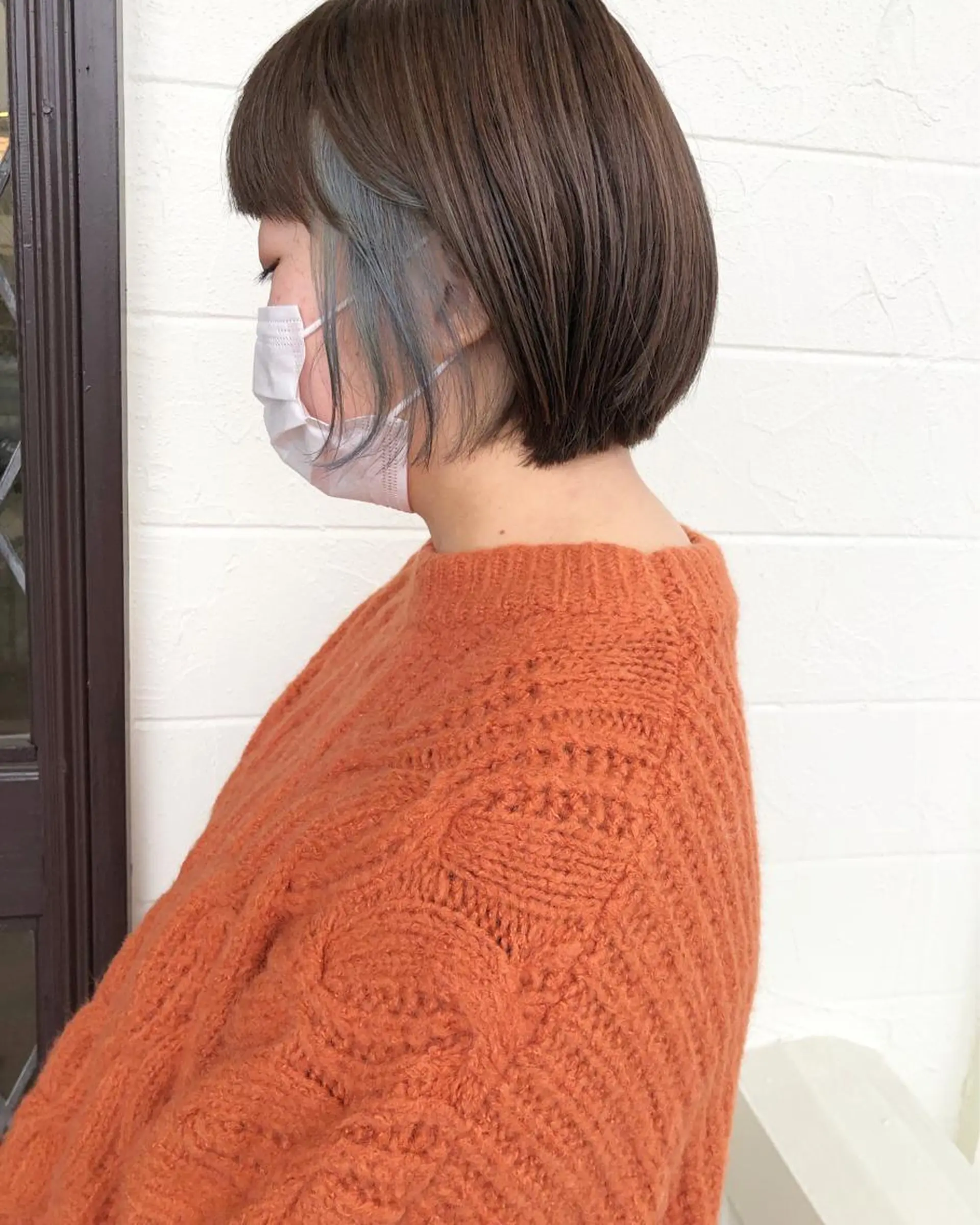 ショート カラー ブルーカラー グレージュ カット ヘアカラー 江原 彩華のヘアスタイル