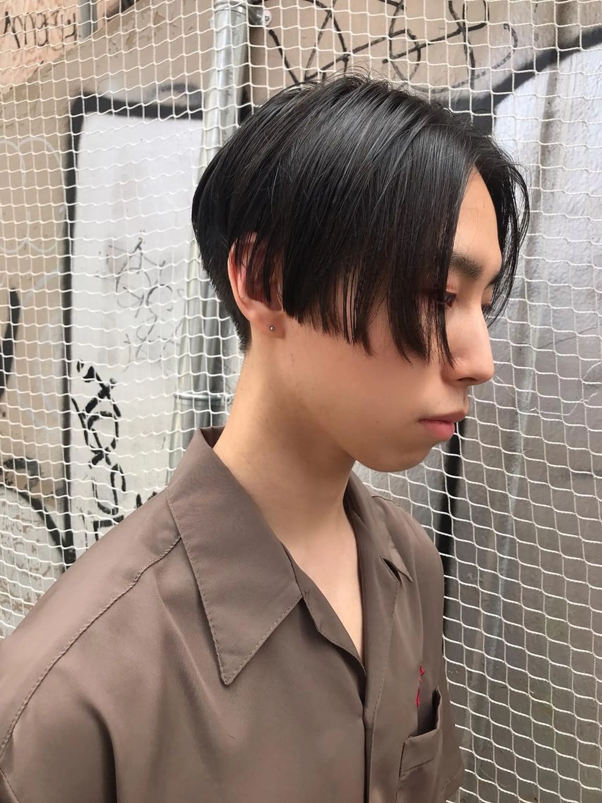 ショート メンズ センターパート カット ホワイト&レイヤーカ ットエクステ長畠俊輔のヘアスタイル