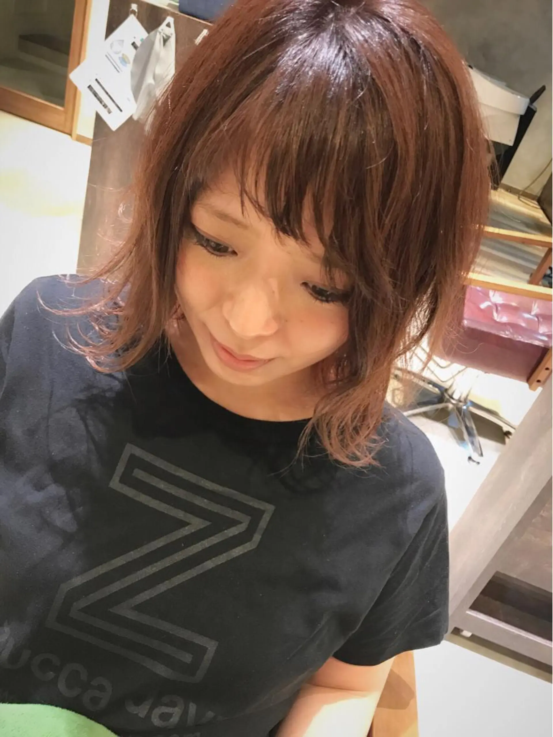 ミディアム カラー 外ハネヘア 松村 崇弘のヘアスタイル