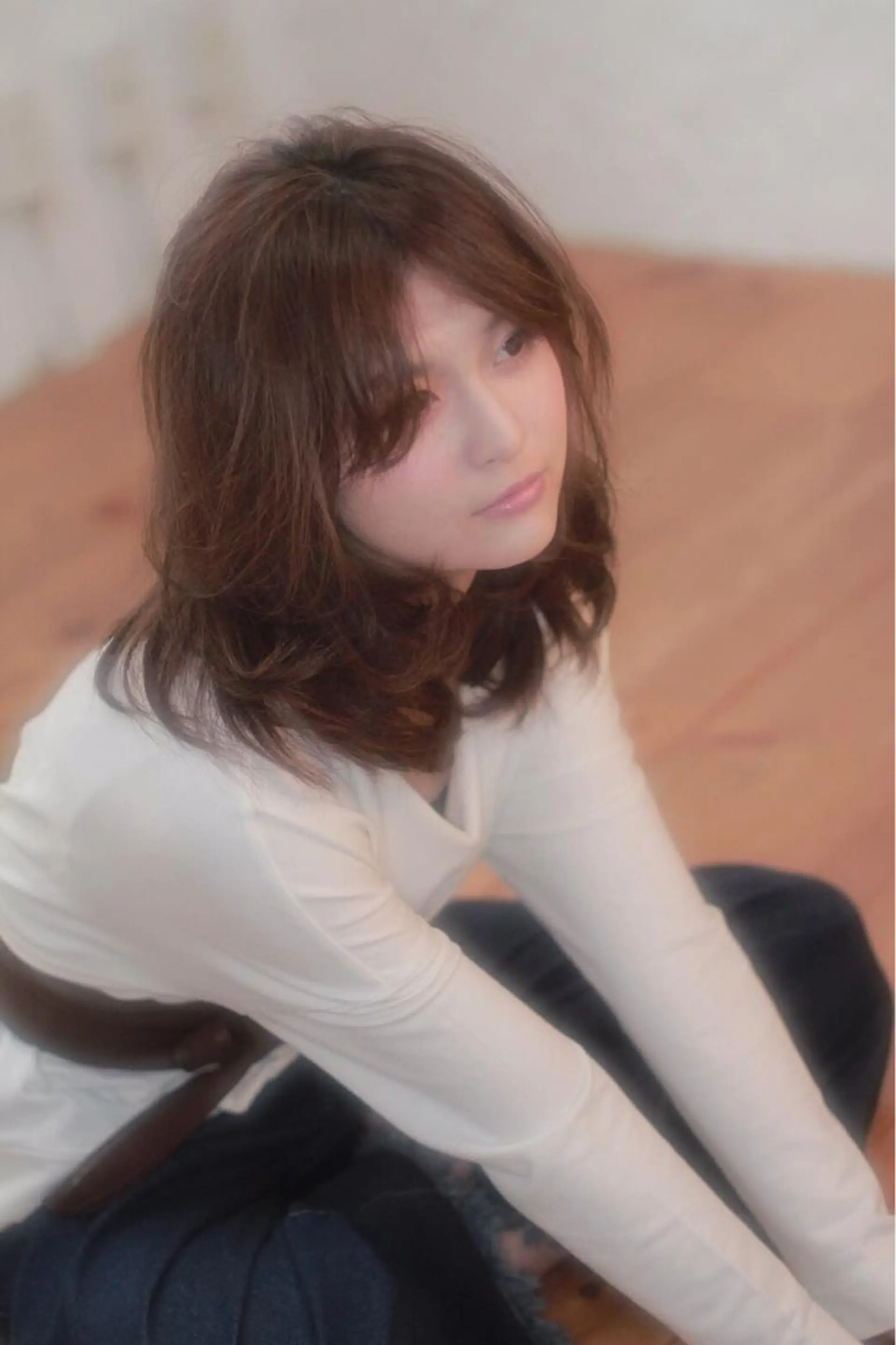 セミロング カラー ヘアアレンジ 🫧美髪矯正/ 髪質改善/藤平健太のヘアスタイル