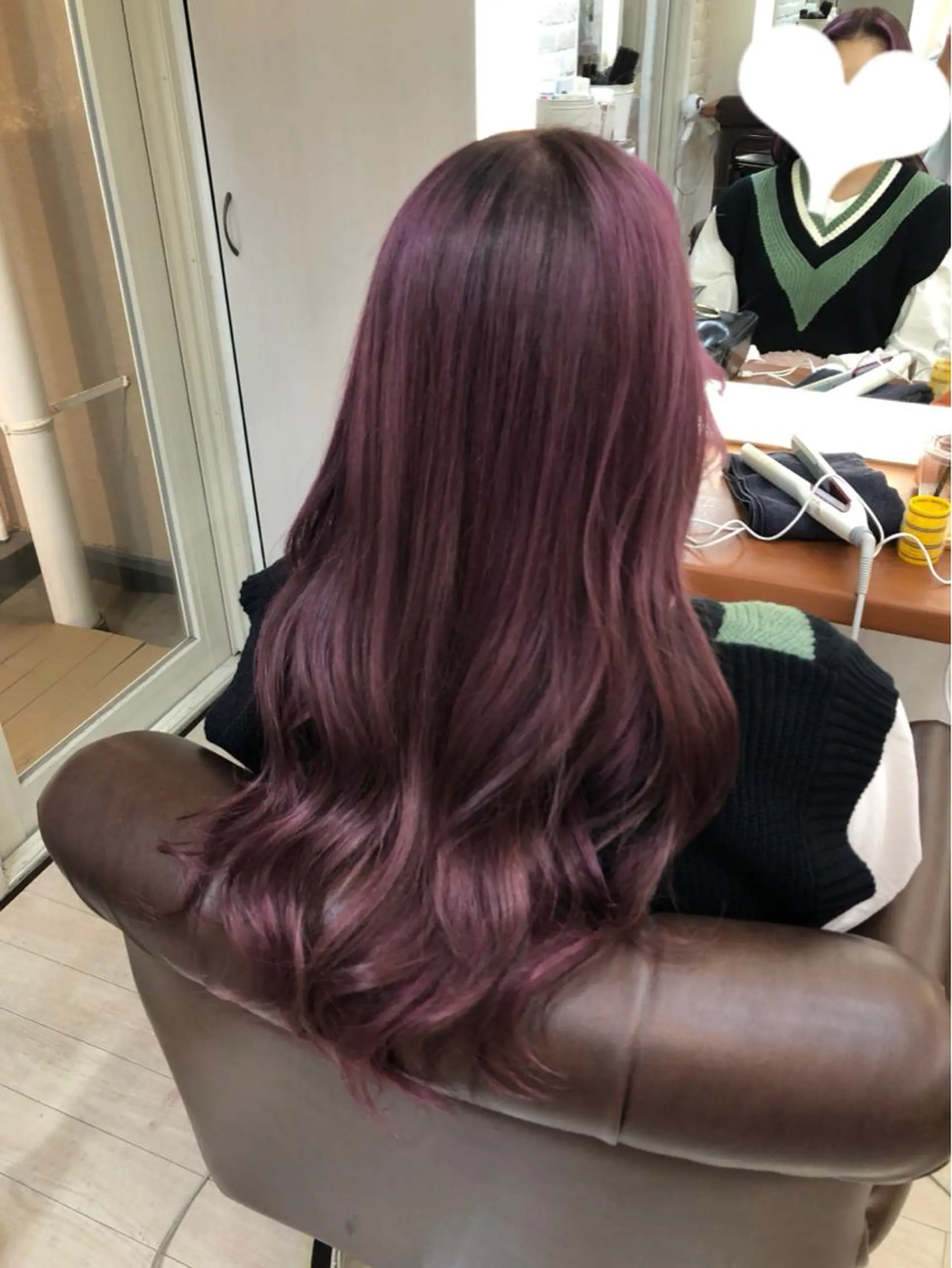 ロング カラー ミストバング ピンクカラー ローズカラー Aujua ソムリエ 勝又舞夏のヘアスタイル