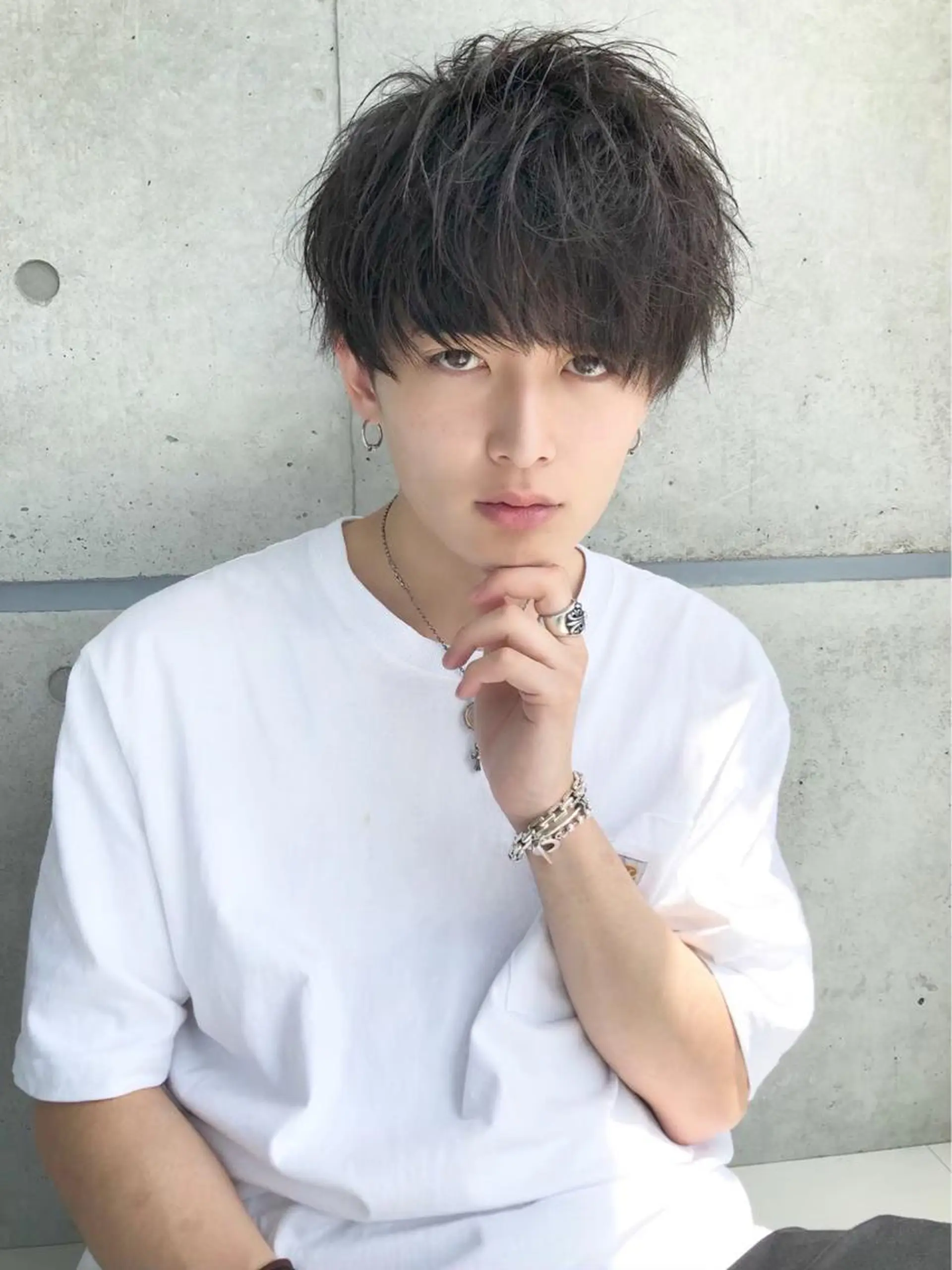 ショート カラー パーマ ヘアアレンジ メンズ キッズ 🟦ニュアンス/メン ズパーマ横浜🟦のヘアスタイル