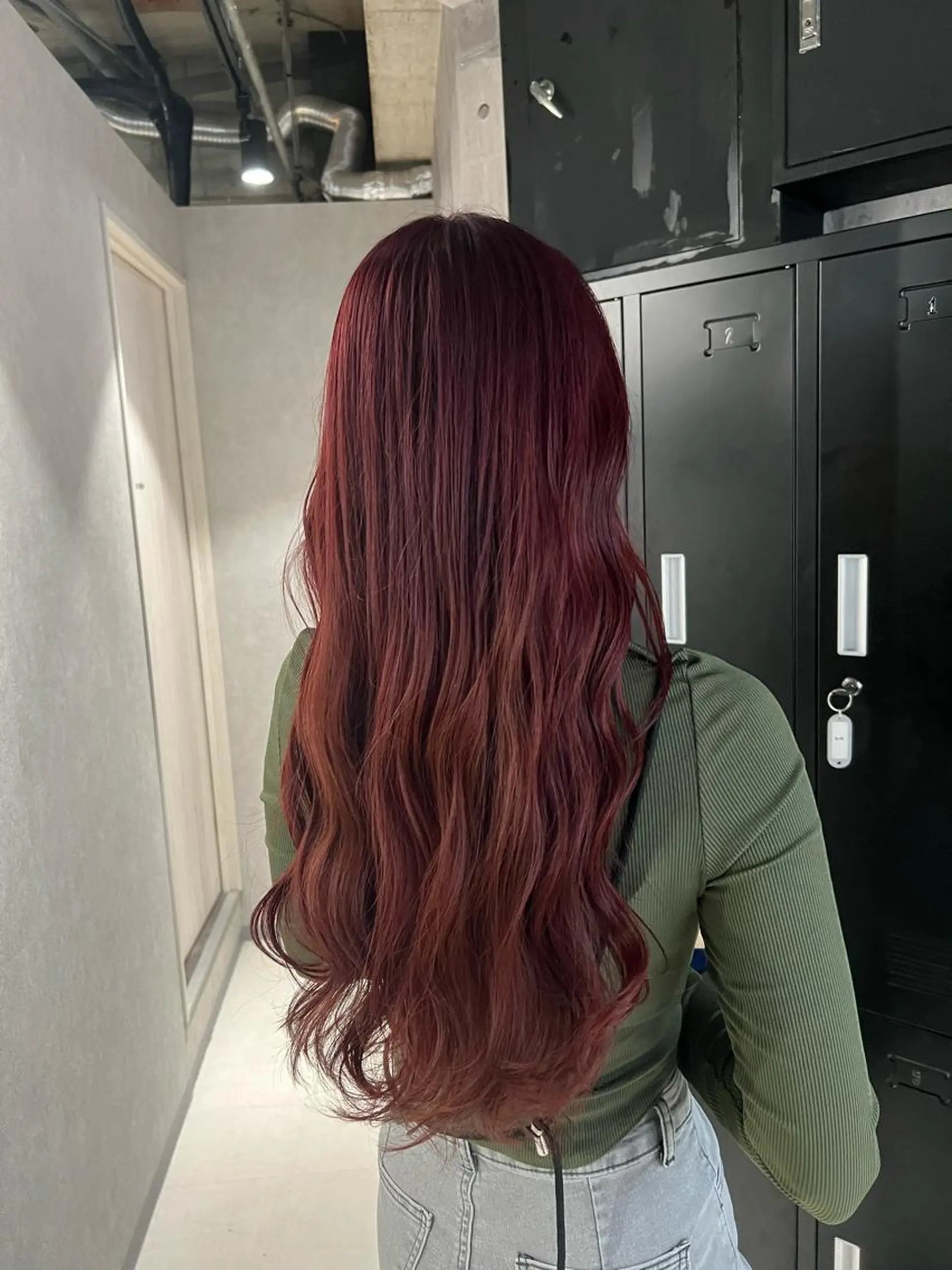 ロング カラー パーマ ヘアアレンジ オレンジ ピンクカラー 髪質改善_WHITE RYUSUKEのヘアスタイル