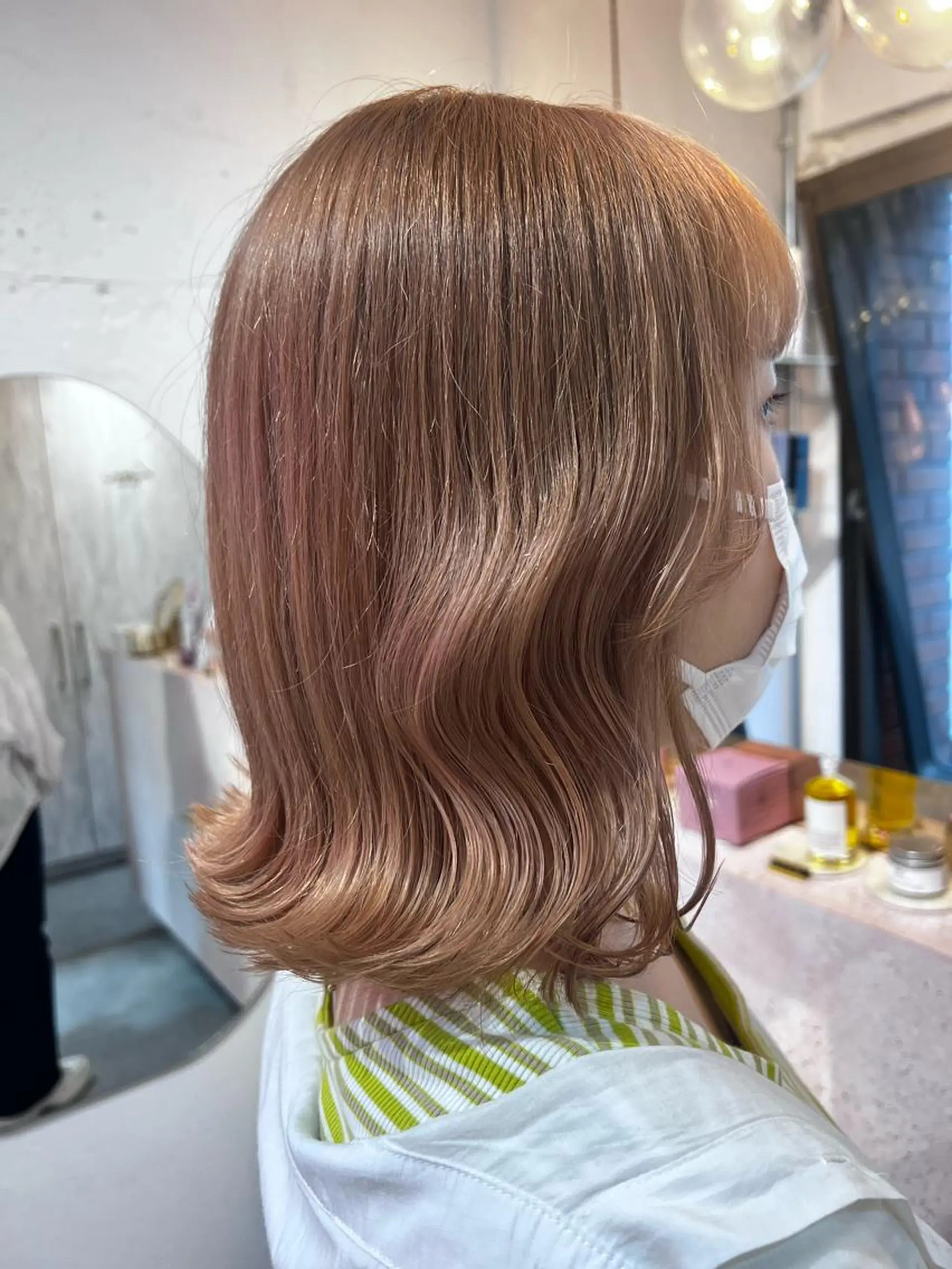 ミディアム ボブ 韓国風ヘア カット ヘアカラー トリートメント 🎀しゅな/韓国 レイヤー/透明感♡のヘアスタイル