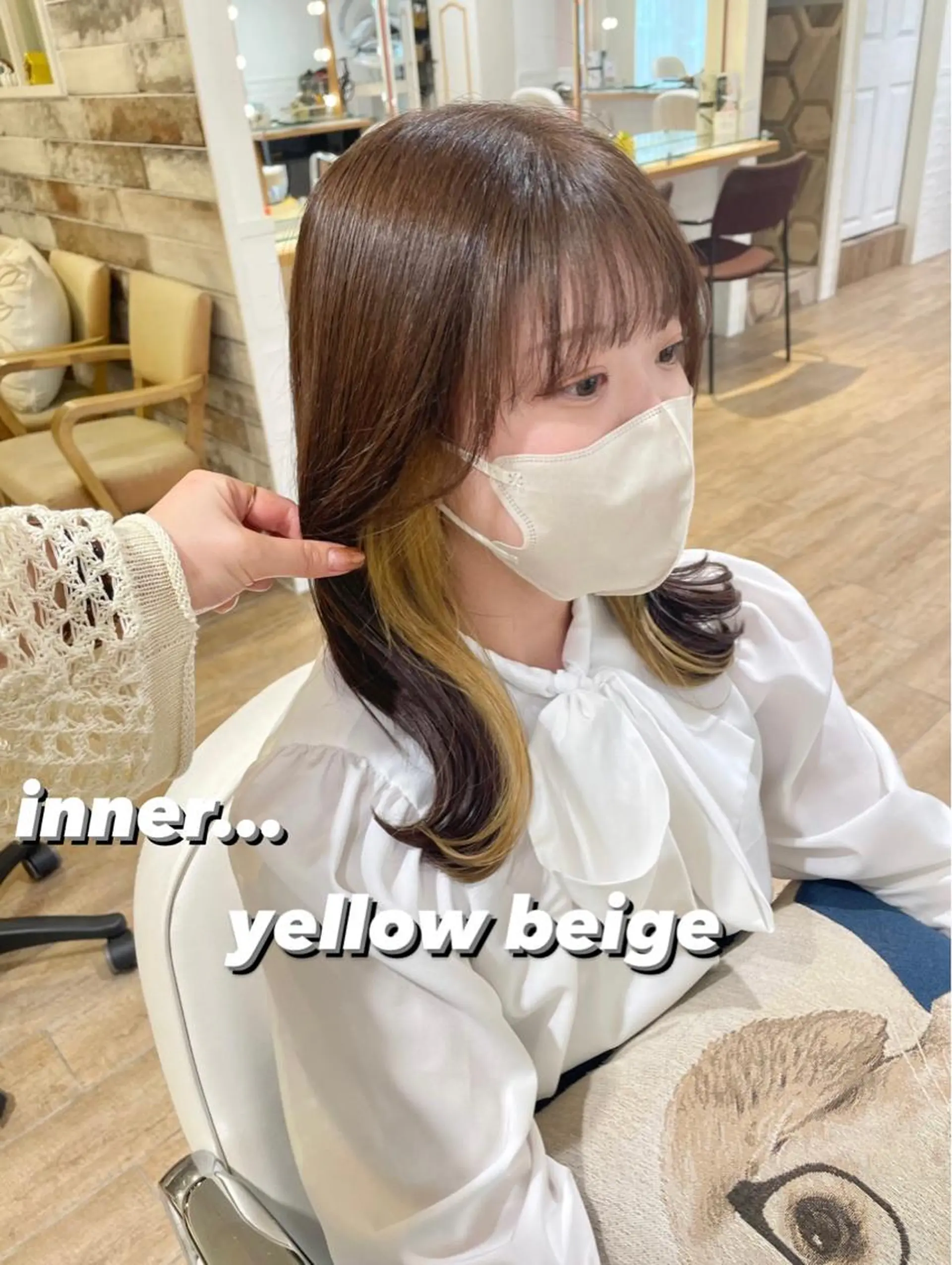 セミロング カラー ヘアアレンジ ヘアカラー トリートメント ハイトーンピンク🍑 ブリーチ🍑RINAのヘアスタイル