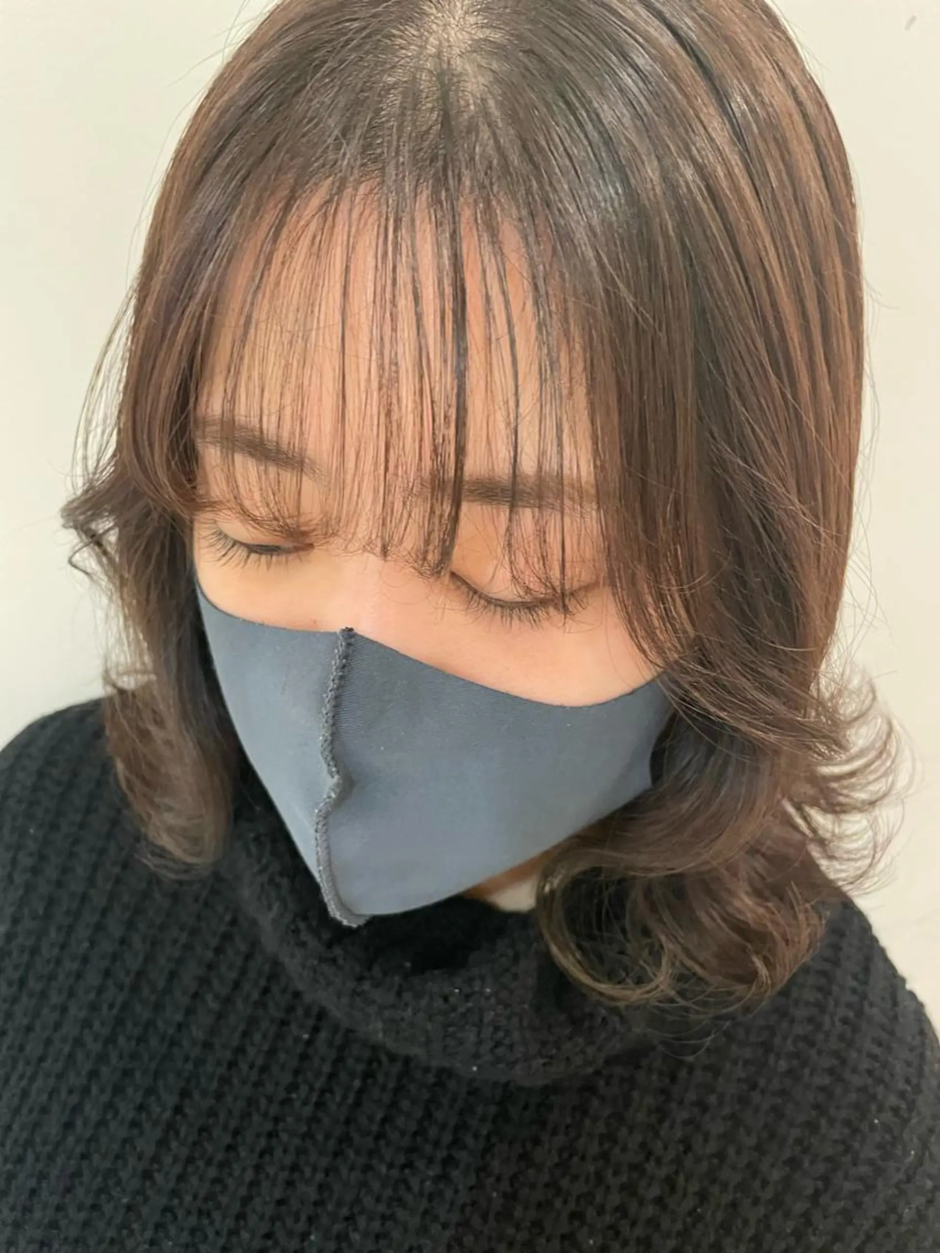 セミロング 韓国風ヘア カット ヘアカラー ボブカット 佐々木 祐太のヘアスタイル